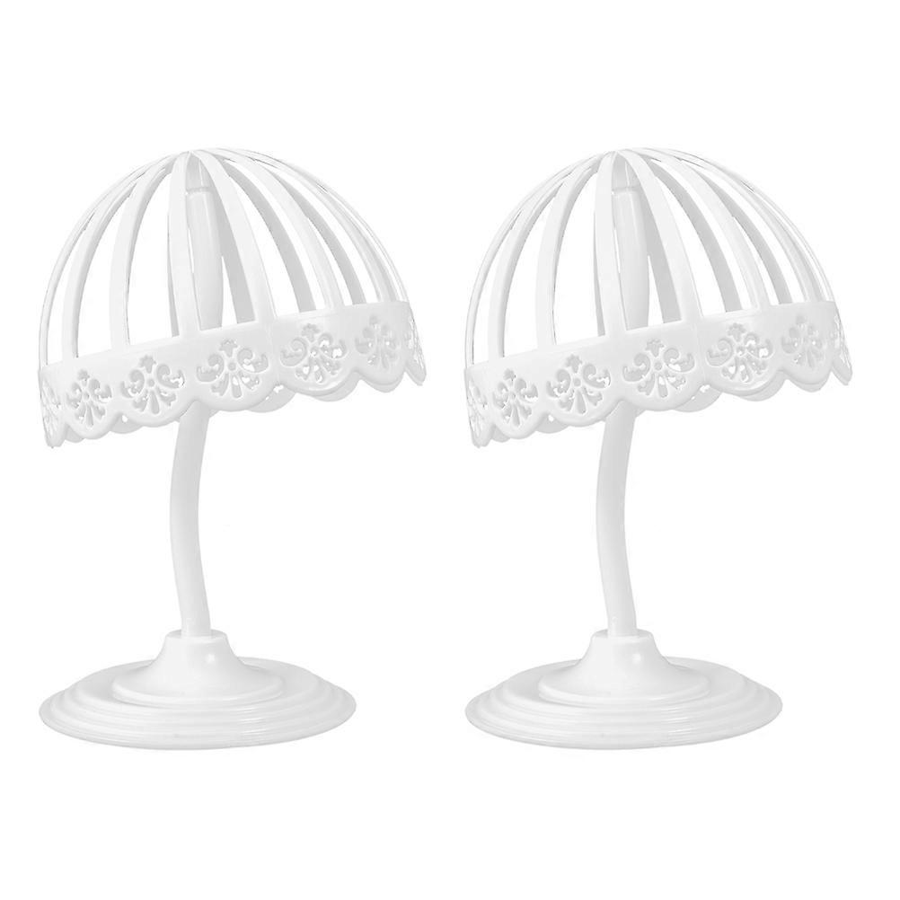 6Pcs White Hat Display Rack for Desktop Use Kids Cap Holder Stand