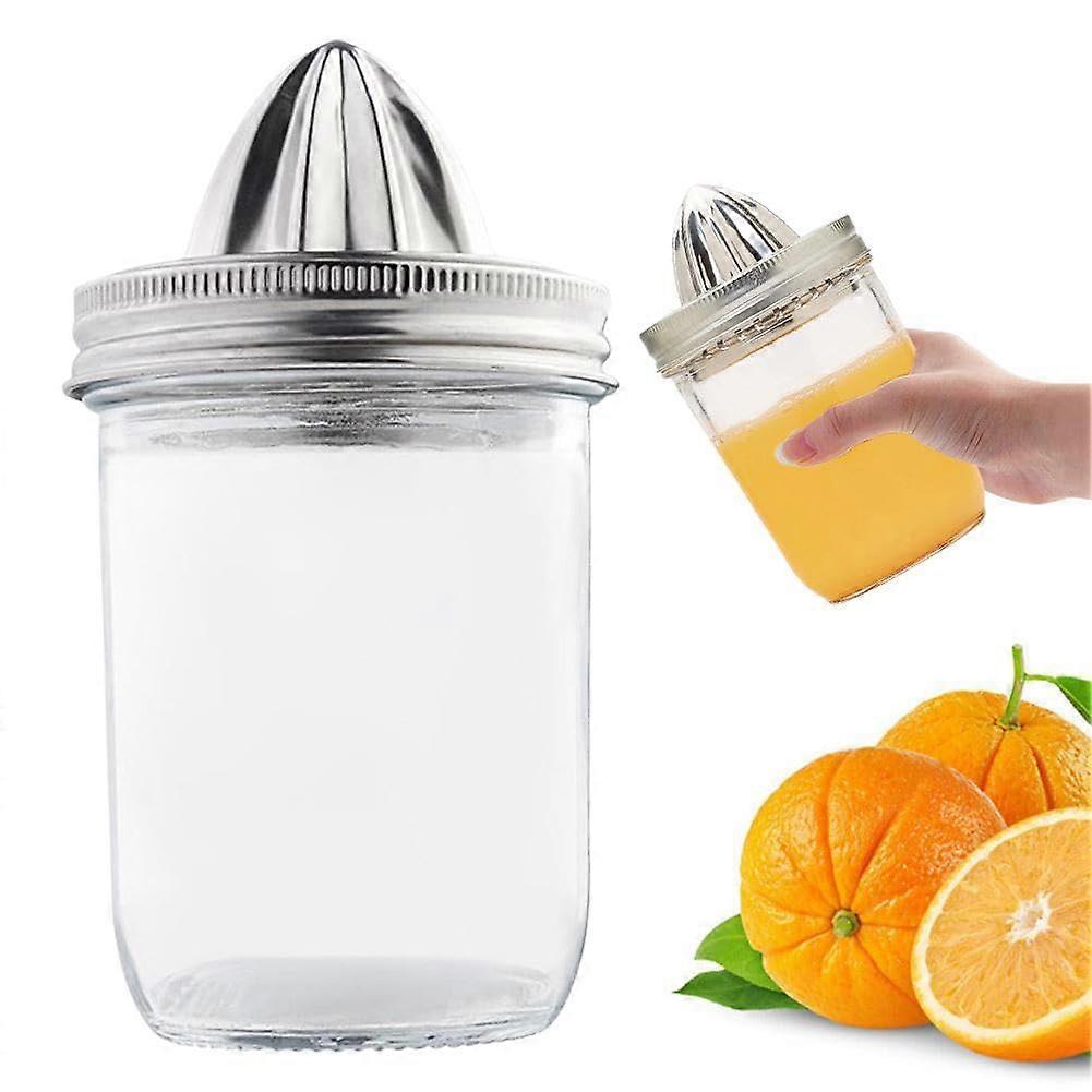 Mason Jar Juicer Lid 304 Stainless Steel Leak Proof Manual Citrus Squeezer Set 86mm