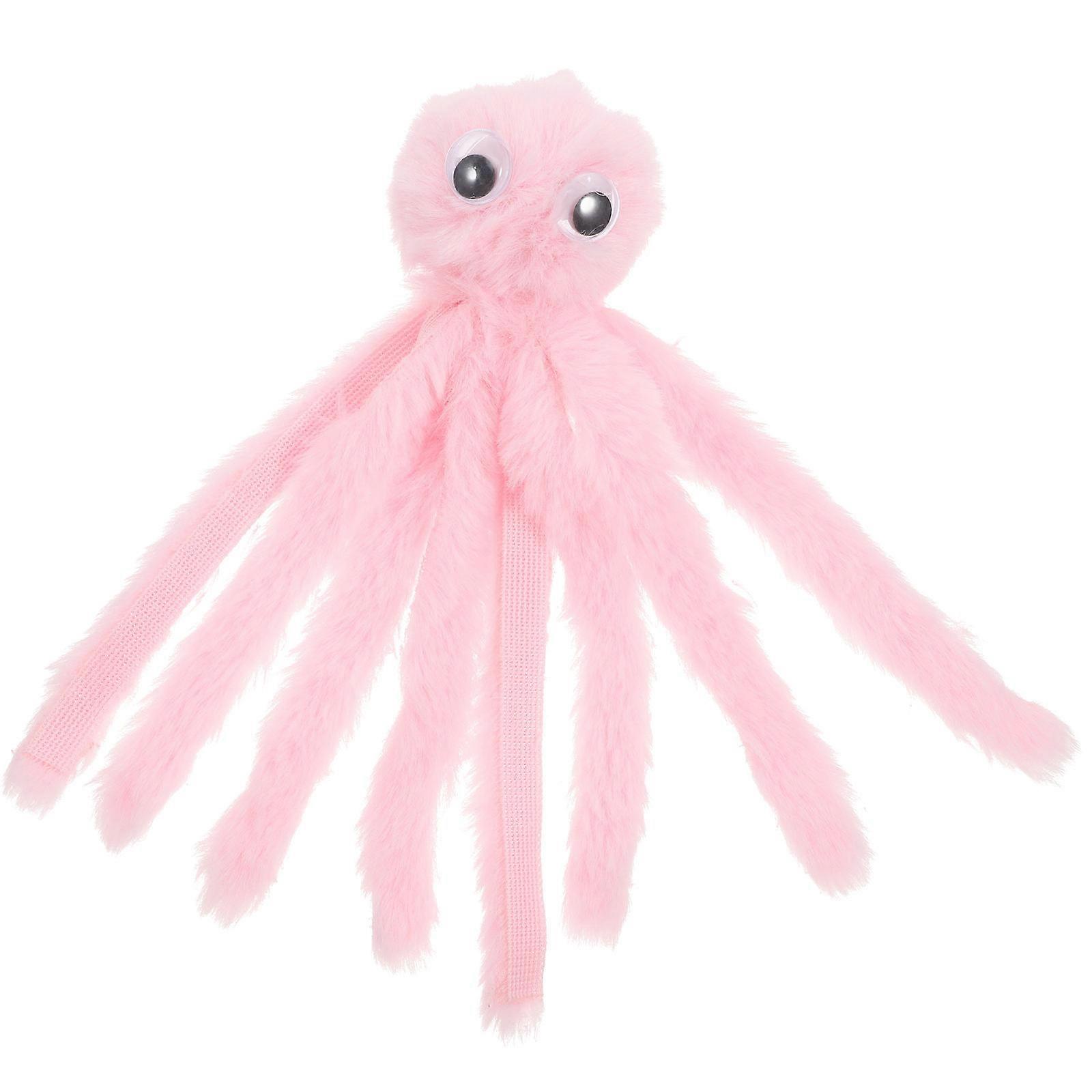 Pink Plush Octopus Cat Toy Interactive Teasing for Kittens Entertainment