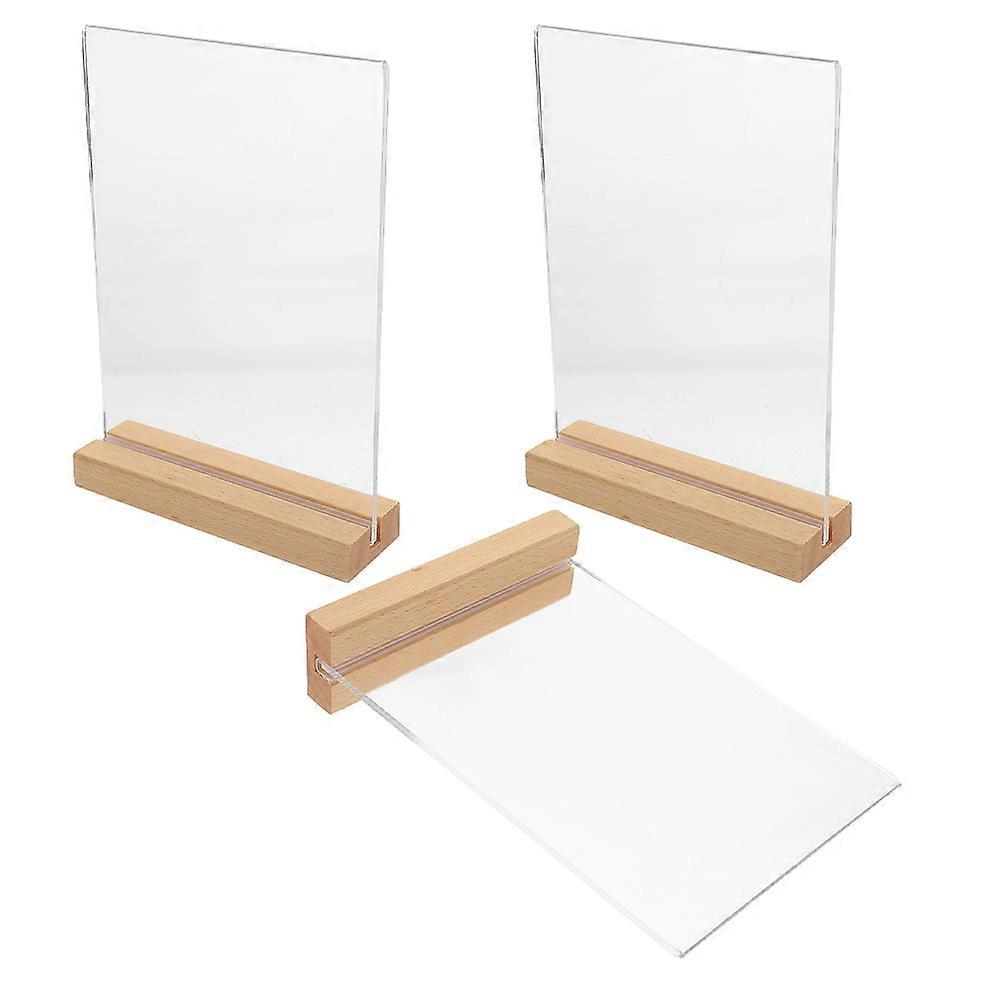 Menu Display Stand Acrylic Sign Holder for Display 3Pcs Design