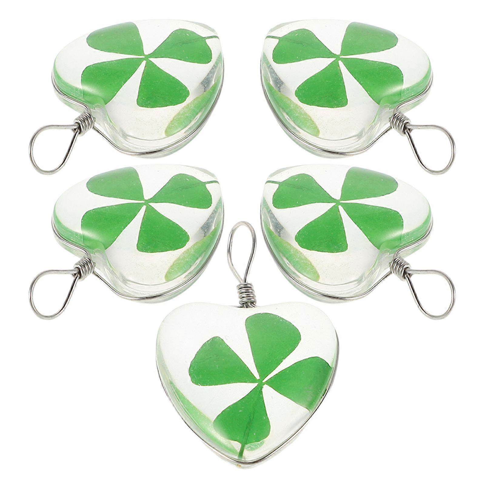 Pendant Glass Charm for Jewelry Making 5Pcs