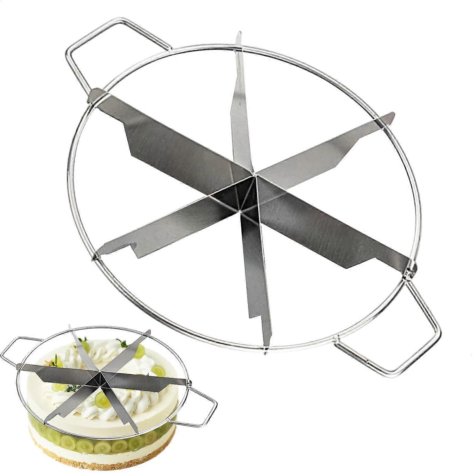 Stainless Steel Pie and Cake Slicer with Side Handles for 6 7 8 Even Portions, Pizza Cheese Cutter