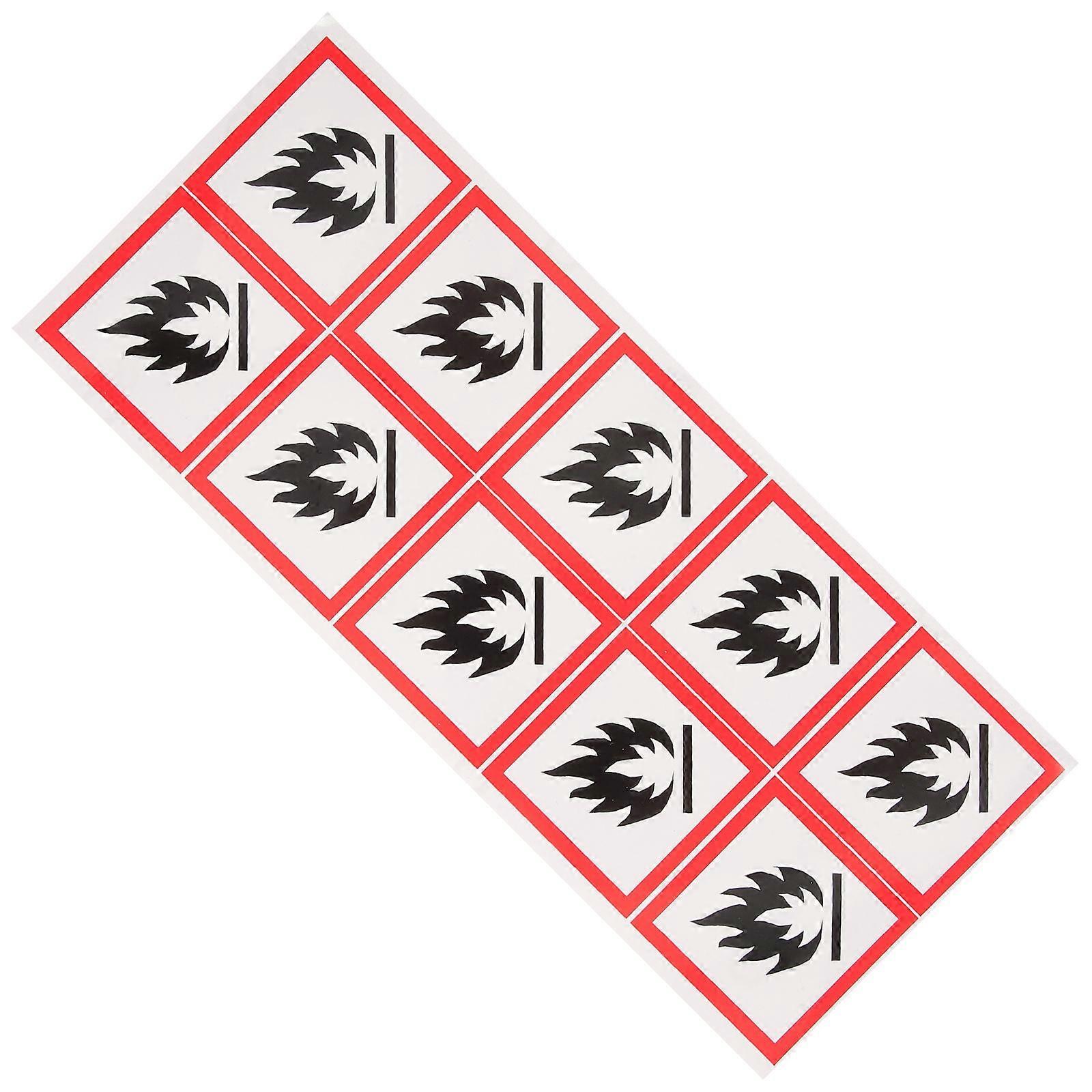 Flammable Liquid Sticker Clear Warning Sign for Safety 2 Sheets PVC Material