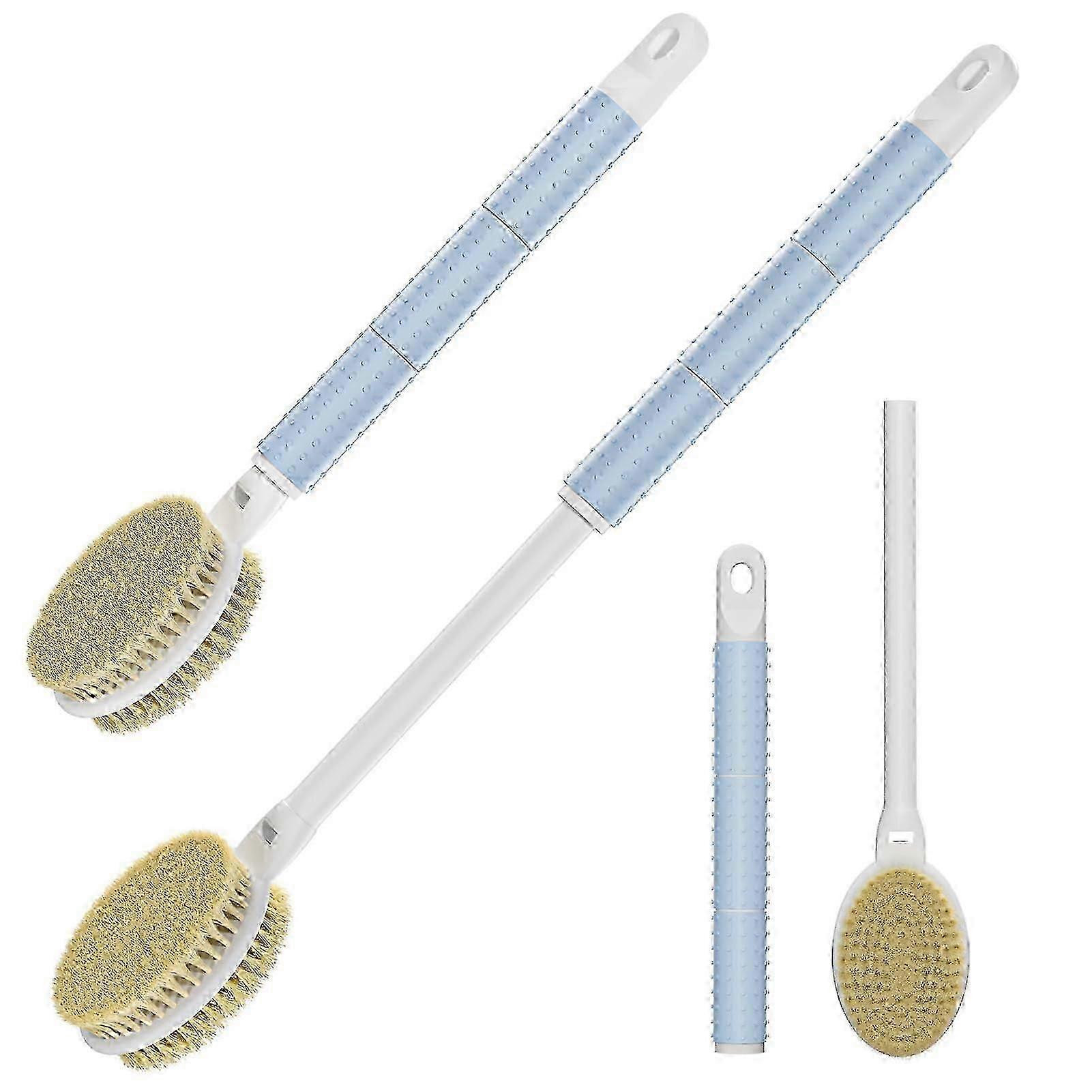 Dual-sided shower brush with extendable handle