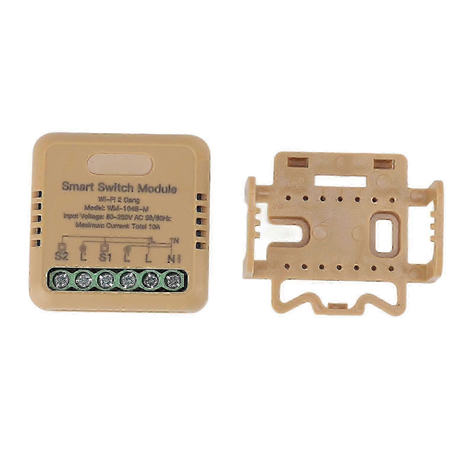 2 Way Wifi Smart Relay Switch for Tuya App Remote Voice Control Timing Smart Light Switch Home Circuit Breaker Module AC 90(YMCAT) w