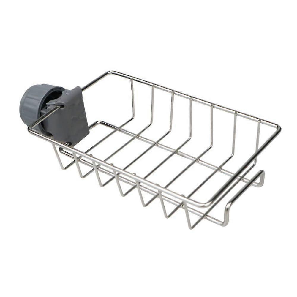 Adjustable Stainless Steel Sink Storage Rack with Multilayer Organizer and BuiltIn Drainage Holes