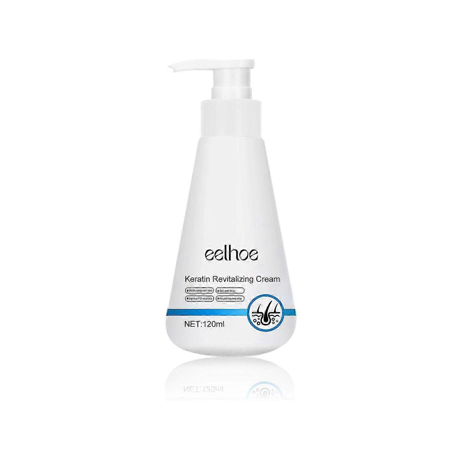 Keratin Revitalizing Cream, Long Lasting Fragrance Soft Light Smoothing Frizz Repair Split End Conditioner