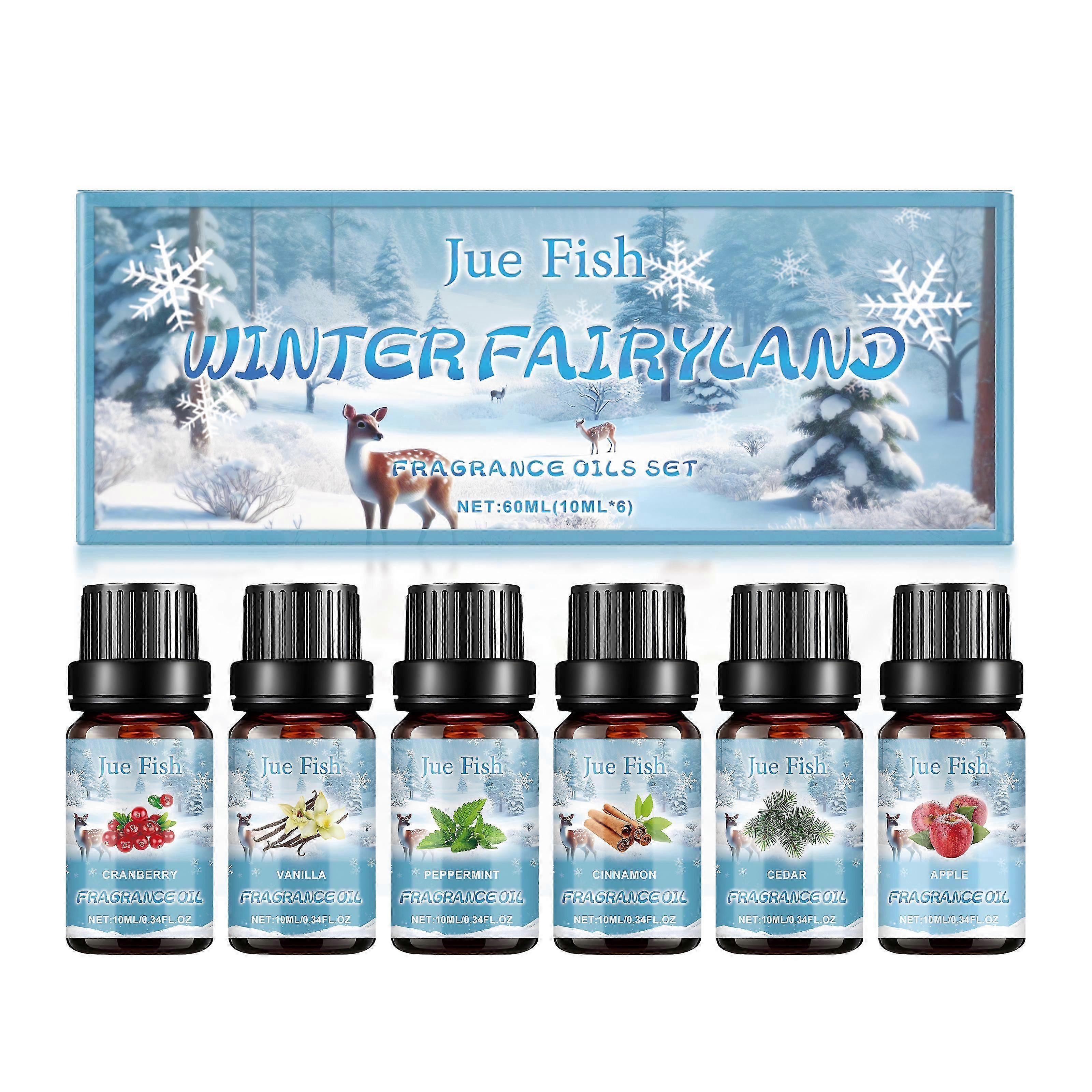 Winter Aromatherapy Oil Set  Natural Essential Oils for Cozy Home, Diffuser, Soap  Candle Making  Invigorating Scents of Cranberry, Vanilla, Mint, Ci