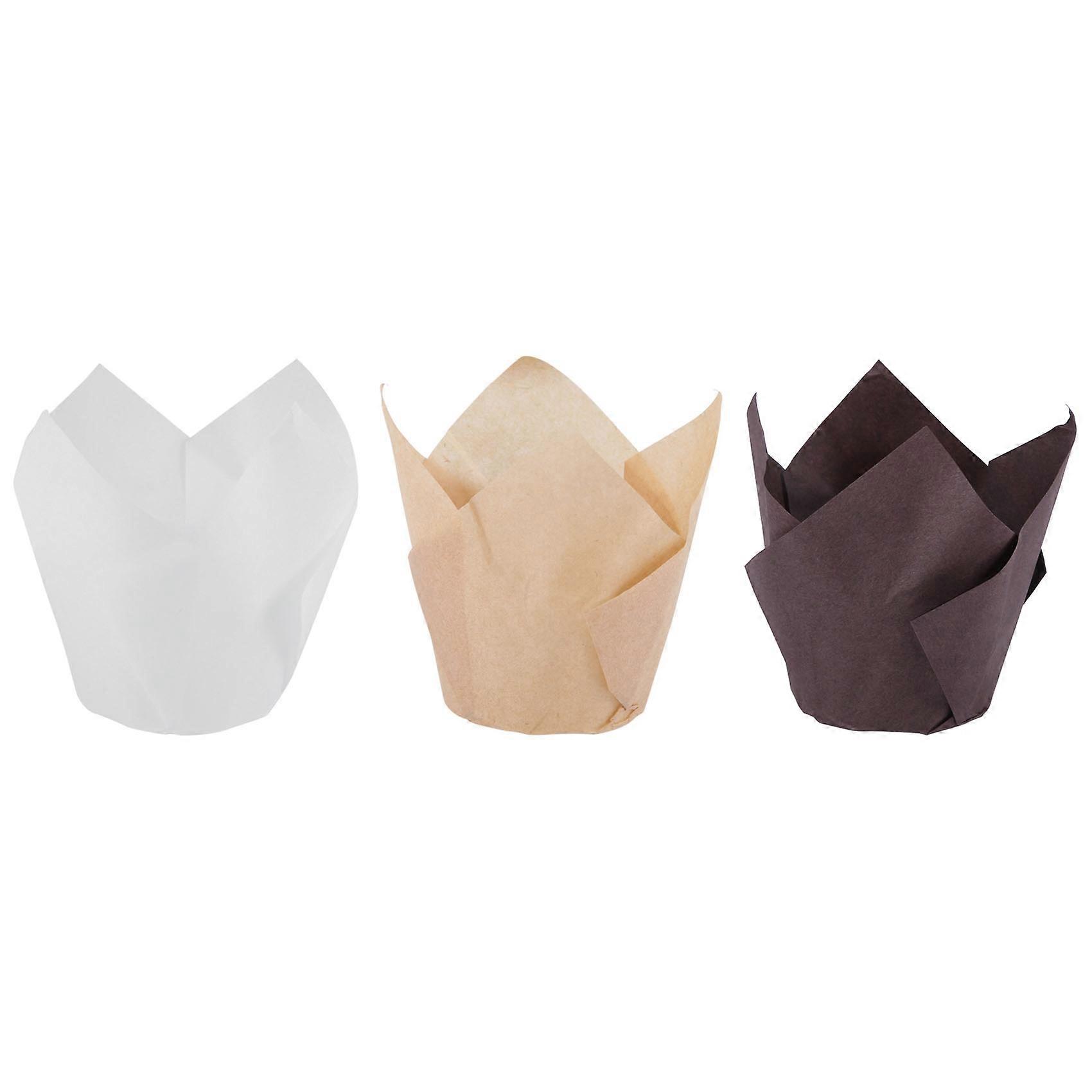 200Pcs Tulip Cupcake Baking Muffin Holders Rustic Cupcake 