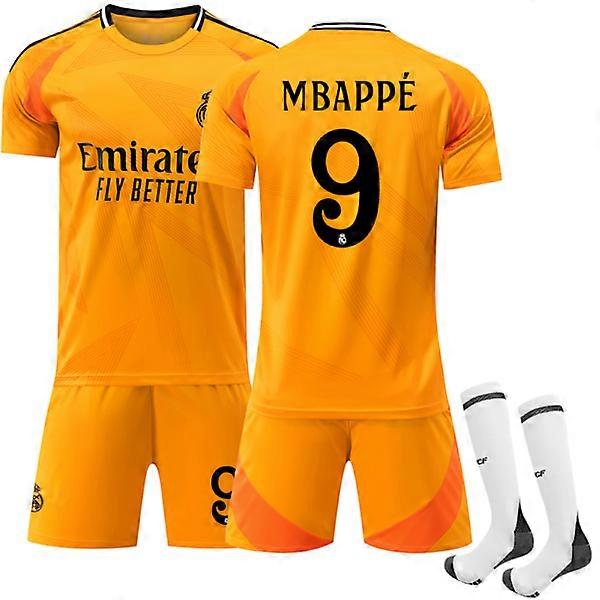 Maillot extérieur enfant Real Madrid 2024-25, n° 9 Mbappé, taille 28 (150-160 cm)