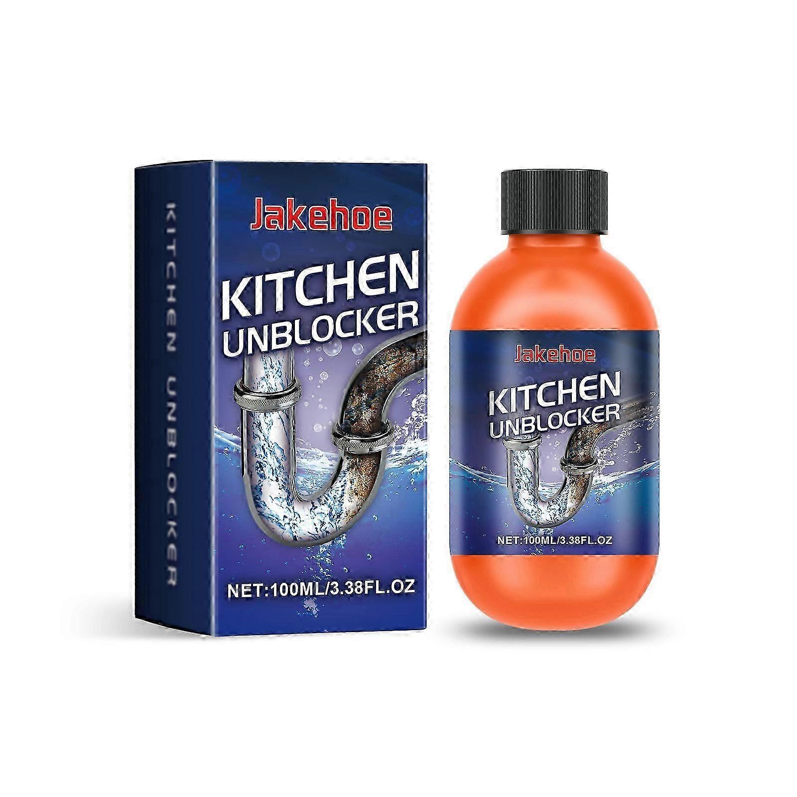 Powerful Drain Cleaner for Kitchen & Bathroom - 100ml Pipe Clog Remover with Isopropyl Alcohol & EDTA, Dissolves Grease, Organic Matter & Hard Water D