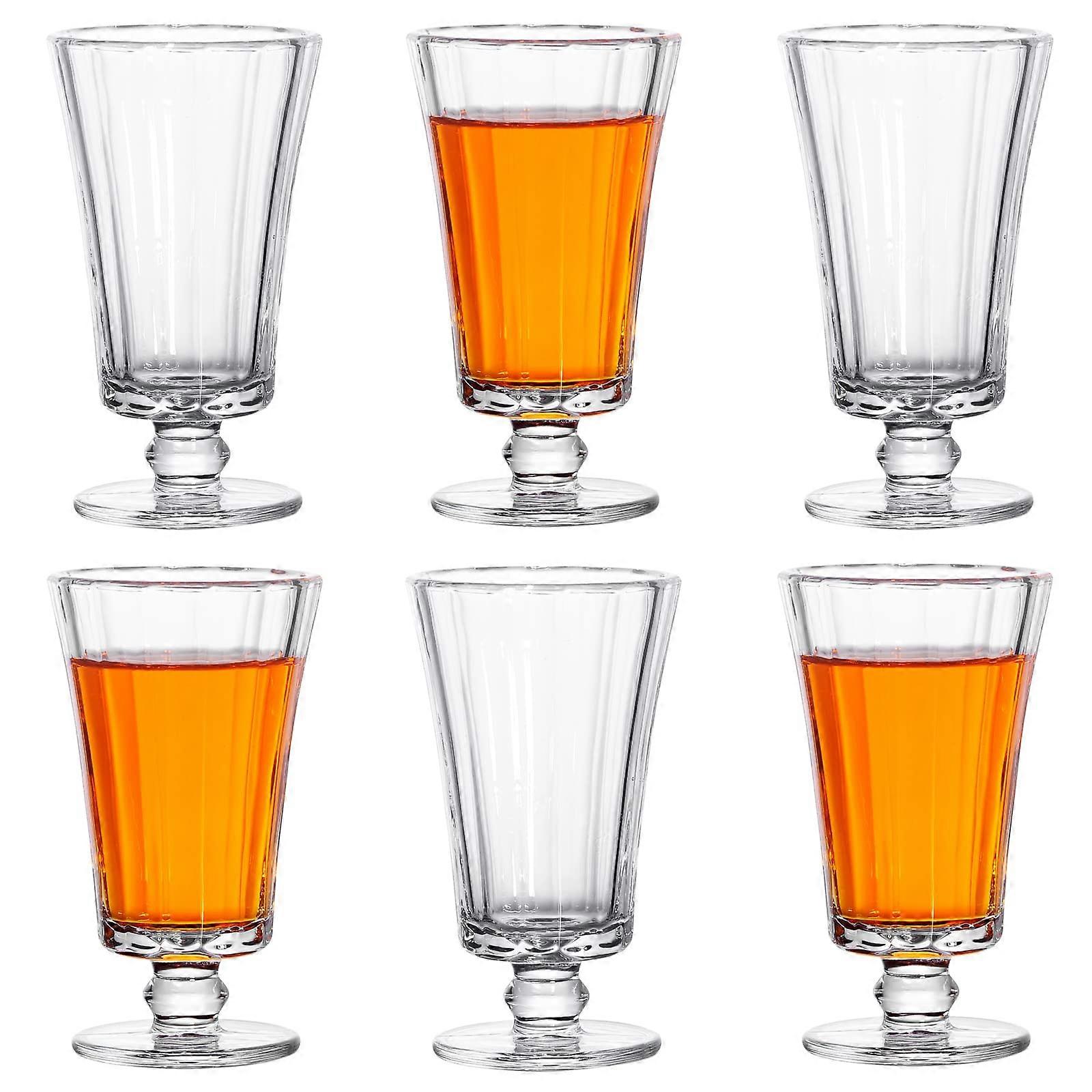 Shot Glasses Set of 6, 4oz Clear Tequila Tasting Glasses with Elegant Patterned Design, Dishwasher Safe