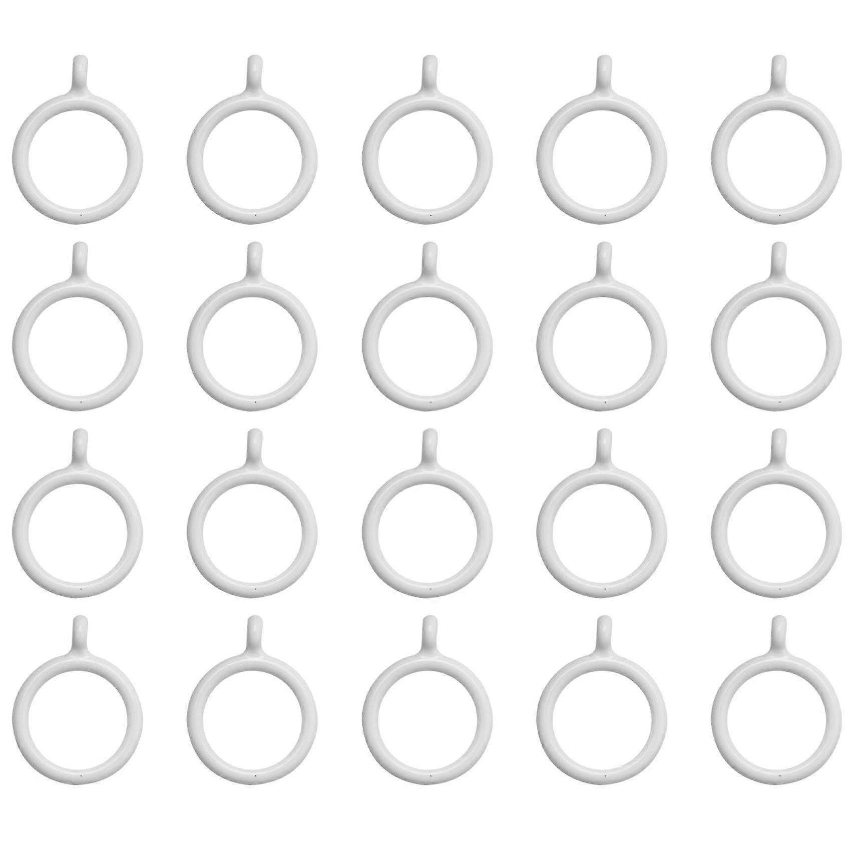 White Plastic Curtain Rings