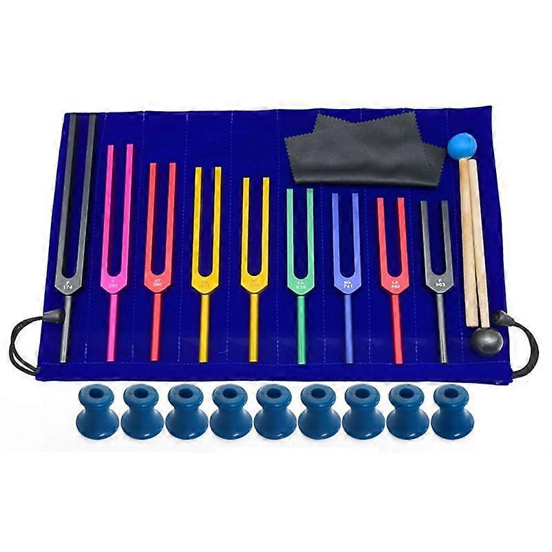 9 Pieces of Colorful Aluminum Alloy Tuning Forks, Blue