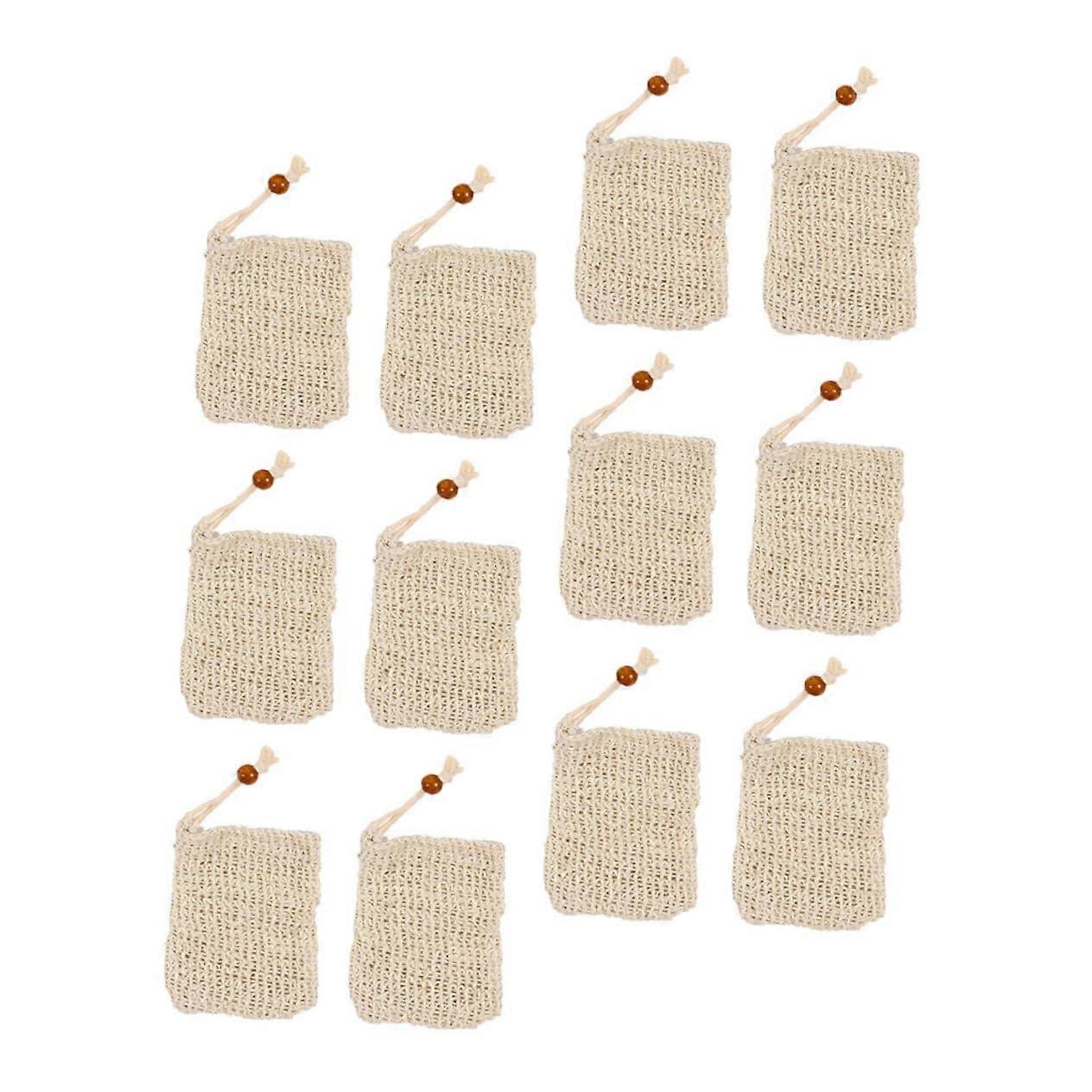 Mesh Soap Saver Bag Set 14pcs with Drawstring for Gentle Exfoliation and Rich Foaming Action