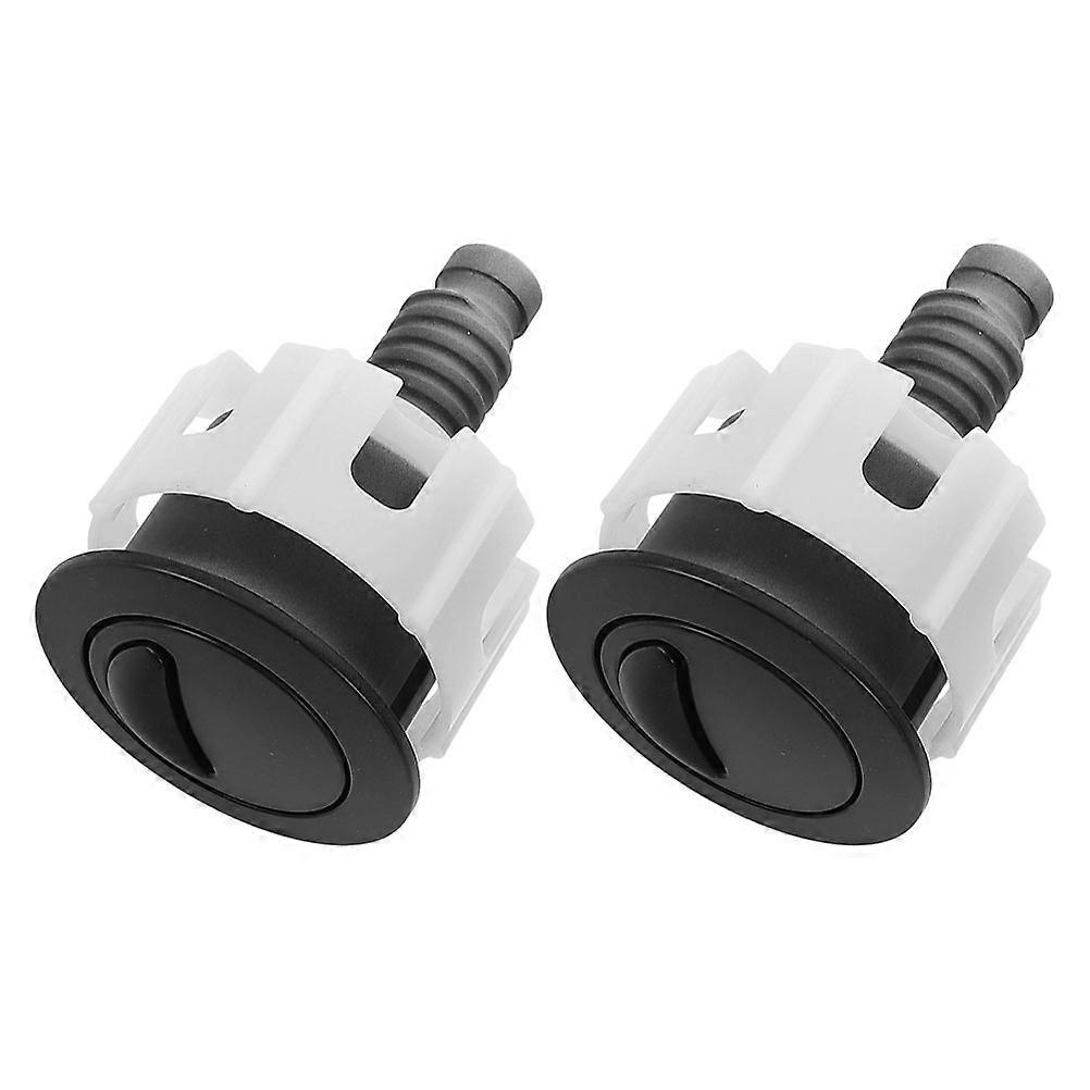 Smart Toilet Flush Button Replacement Dual Flush Function 2Pcs Black
