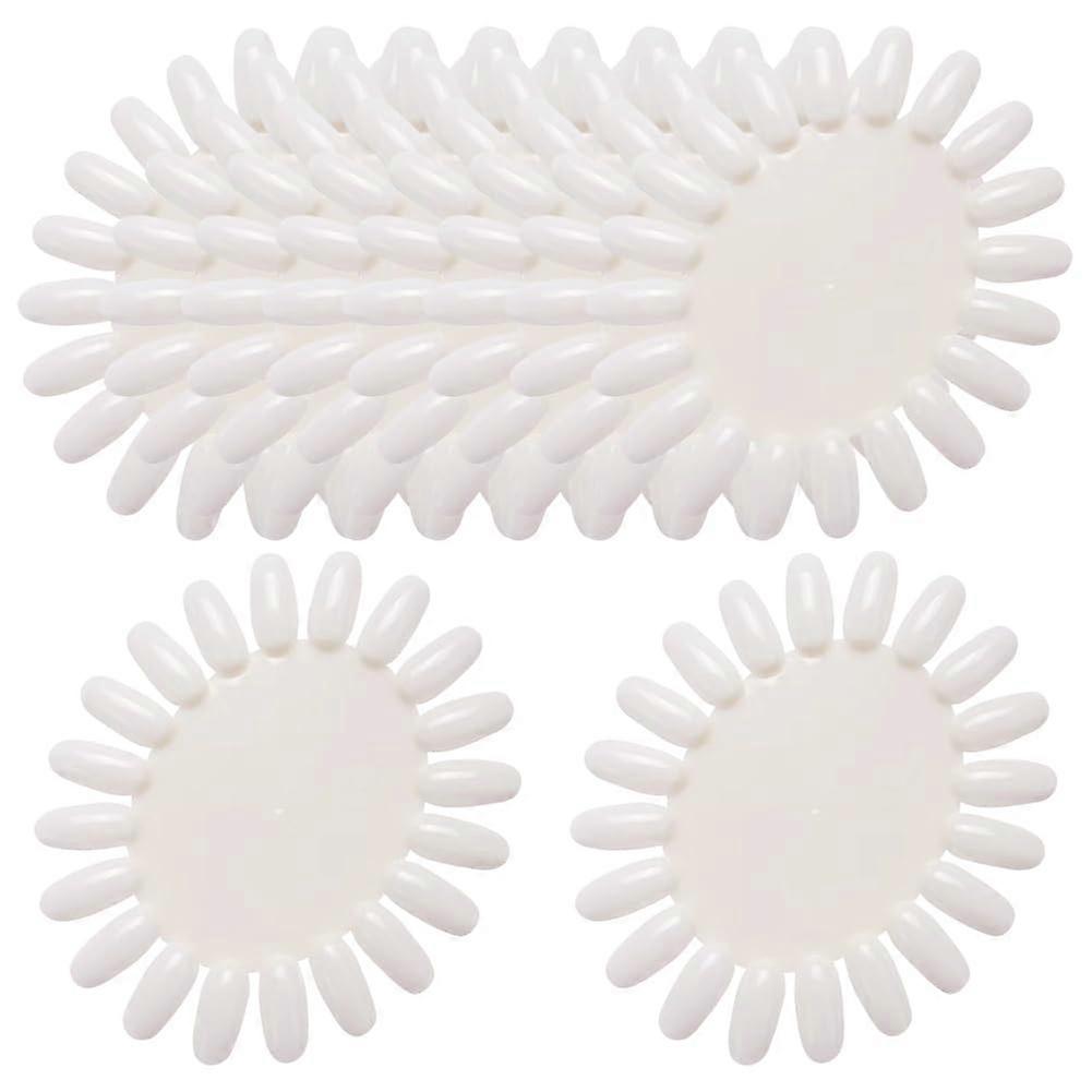 20 Pcs Plastic Nail Art Display Wheel Set with White False Nail Swatches for Practice and Testing