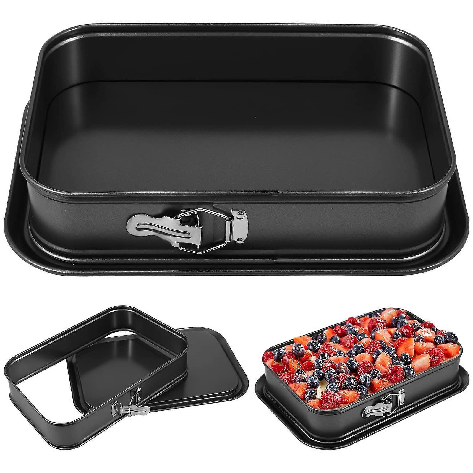Rectangular Springform Cake Pan 14 x 9.5 Inch Nonstick Leakproof Carbon Steel for Easy Cake Release