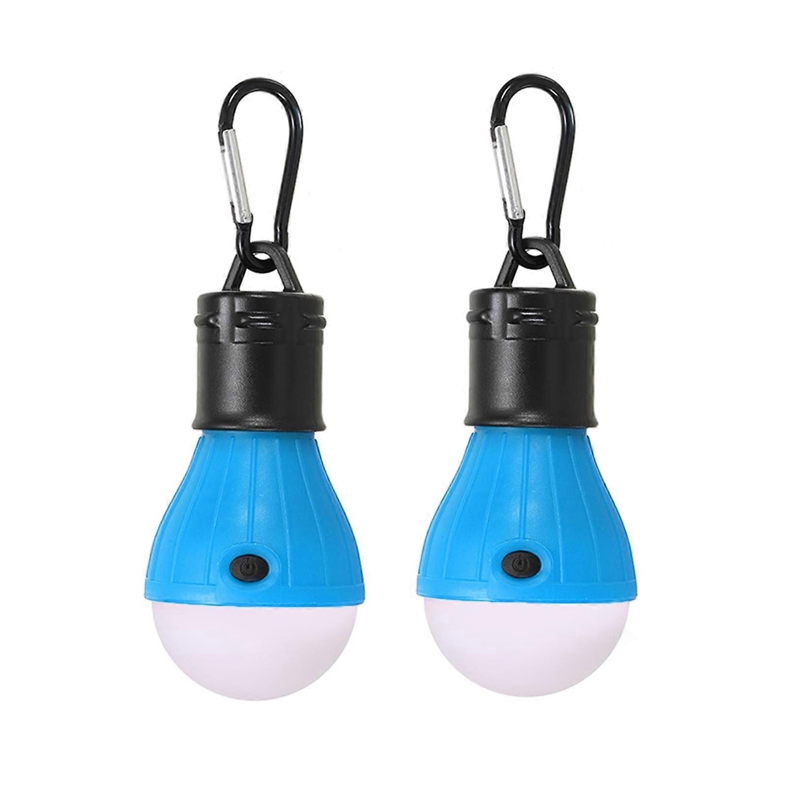 2 Pack LED Camping Lantern with 3 Lighting Modes, Battery Powered Tent Light for Hiking, Blue