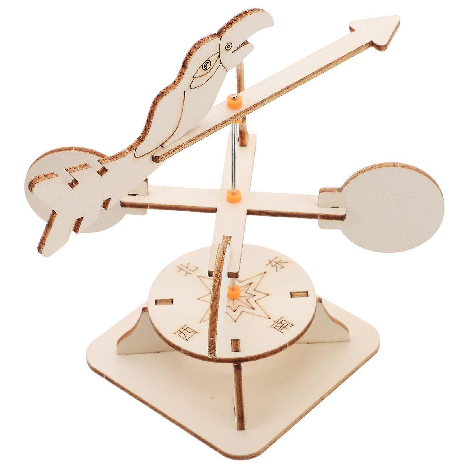 Kids DIY Windmill Science Kit Wooden Wind Vane Experiment for
