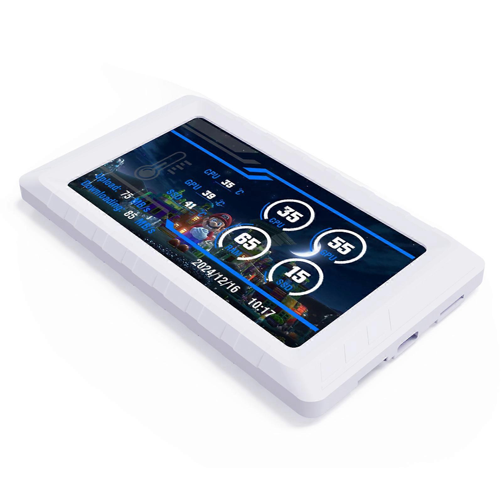 Smooth 5 Foot Tiny LCD Panel Thin Transportable Plan Dynamic Background Feature Full Resolution 854x480 Resolution  White