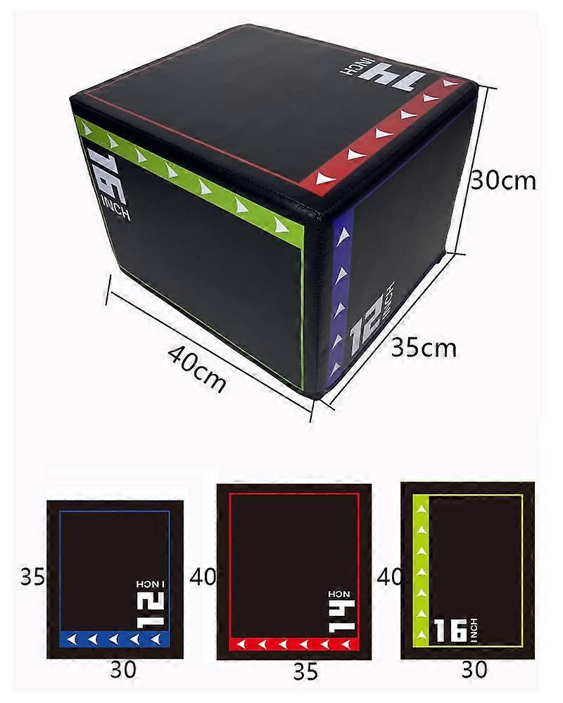 3in1 Plyometric Jump Box Anti-Slip Fitness Exercise Step Up Box for Home Gym Conditioning Strength Training Multiple Sizes
