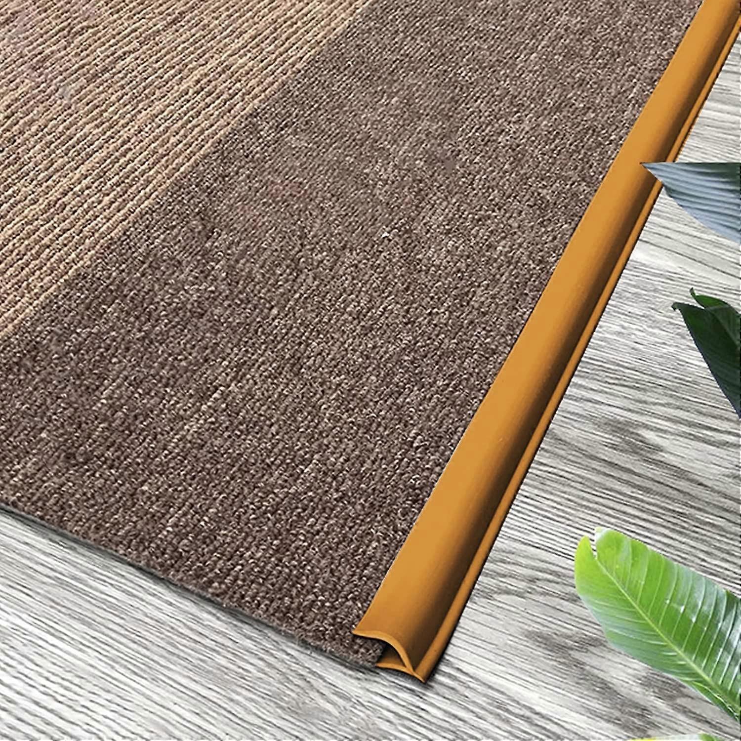 Carpet Transition Strip Light Brown 16.4ft Waterproof NonSlip Flexible PVC Self Adhesive Edge Trim