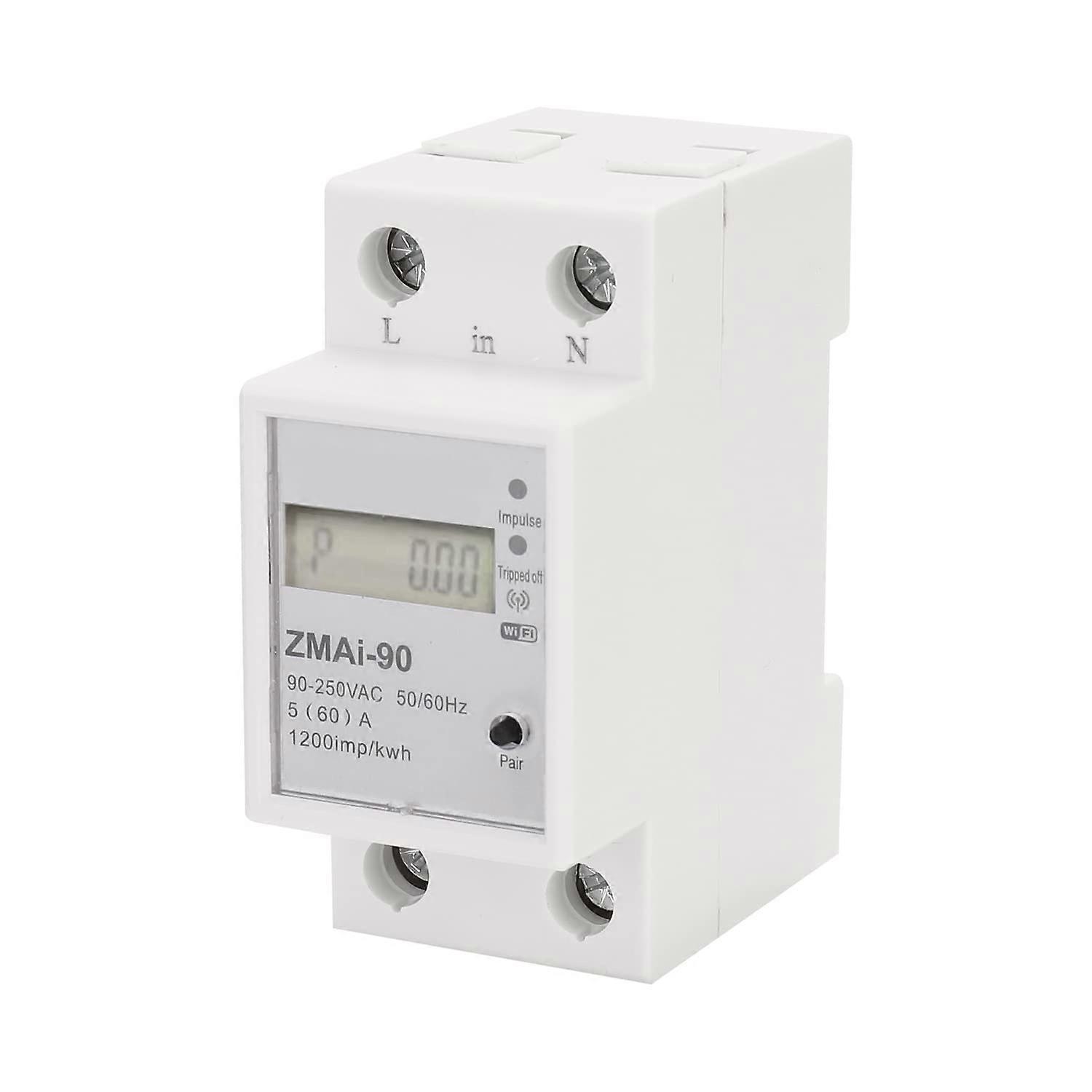 Smart WiFi Energy Meter Single Phase KWh Monitor with LCD Display, Smartlife App Control