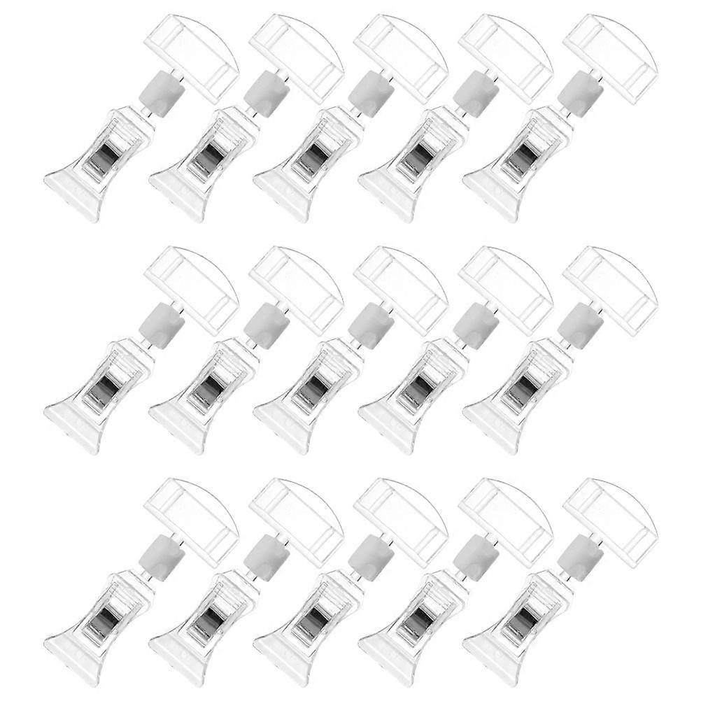 Merchandise Sign Holder Clip Clear Rotatable Display Clips 30Pcs