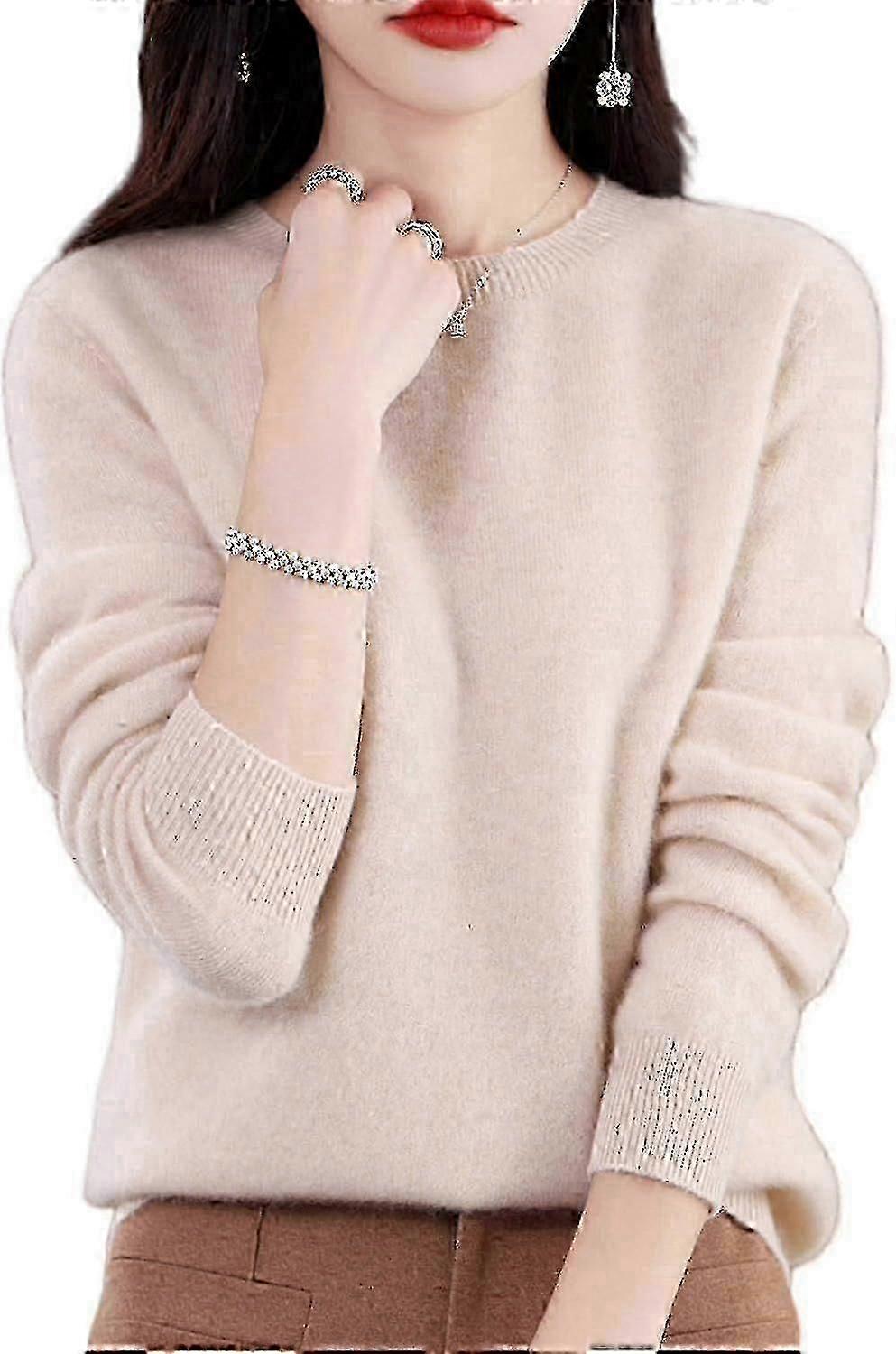 Pulls en cachemire pour femmes, Pull en cachemire pour femmes, Pull en cachemire à col rond à manches longues doux S