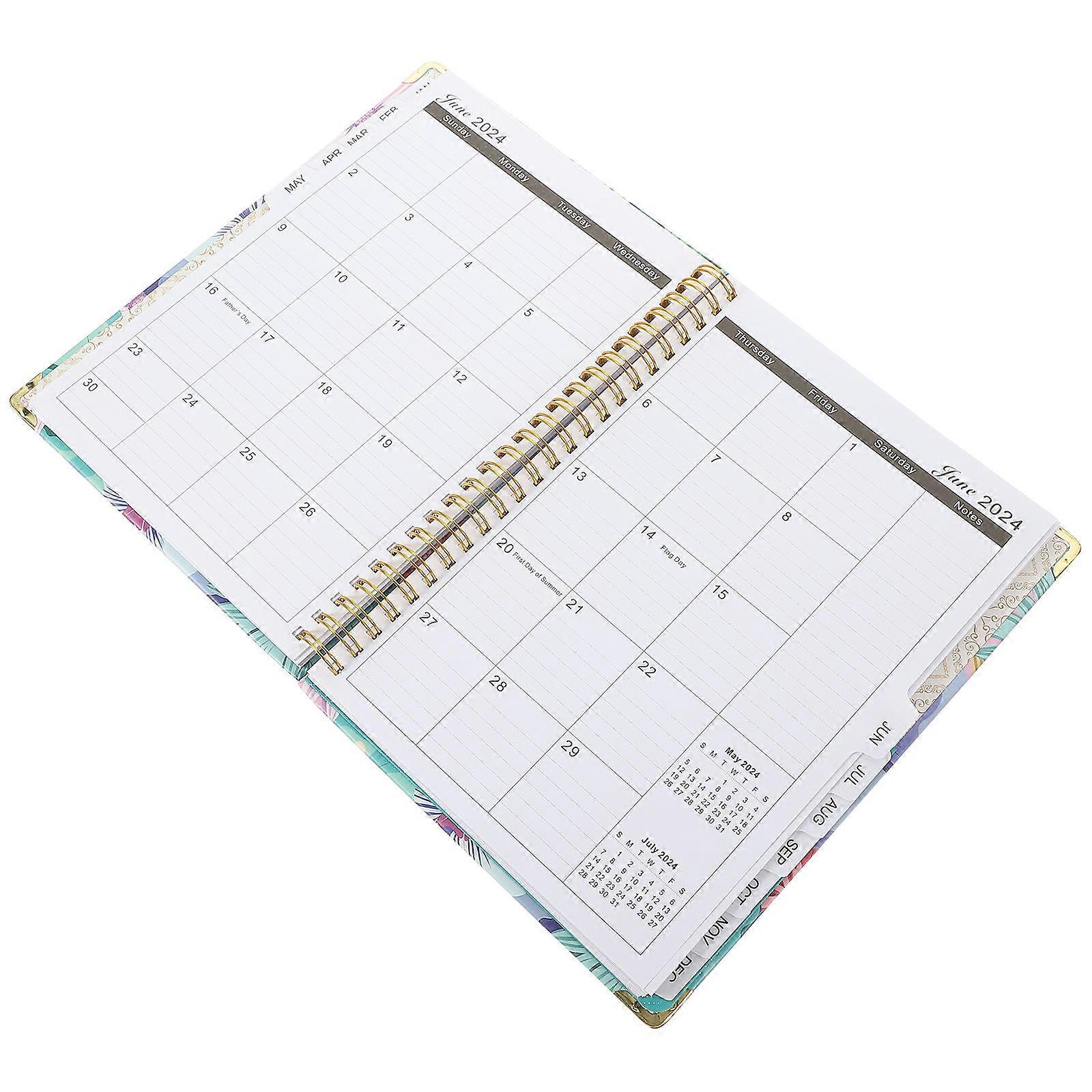 Academic Planner Notebook for Daily Use 2Pcs Spiral Notepad Writing Journal
