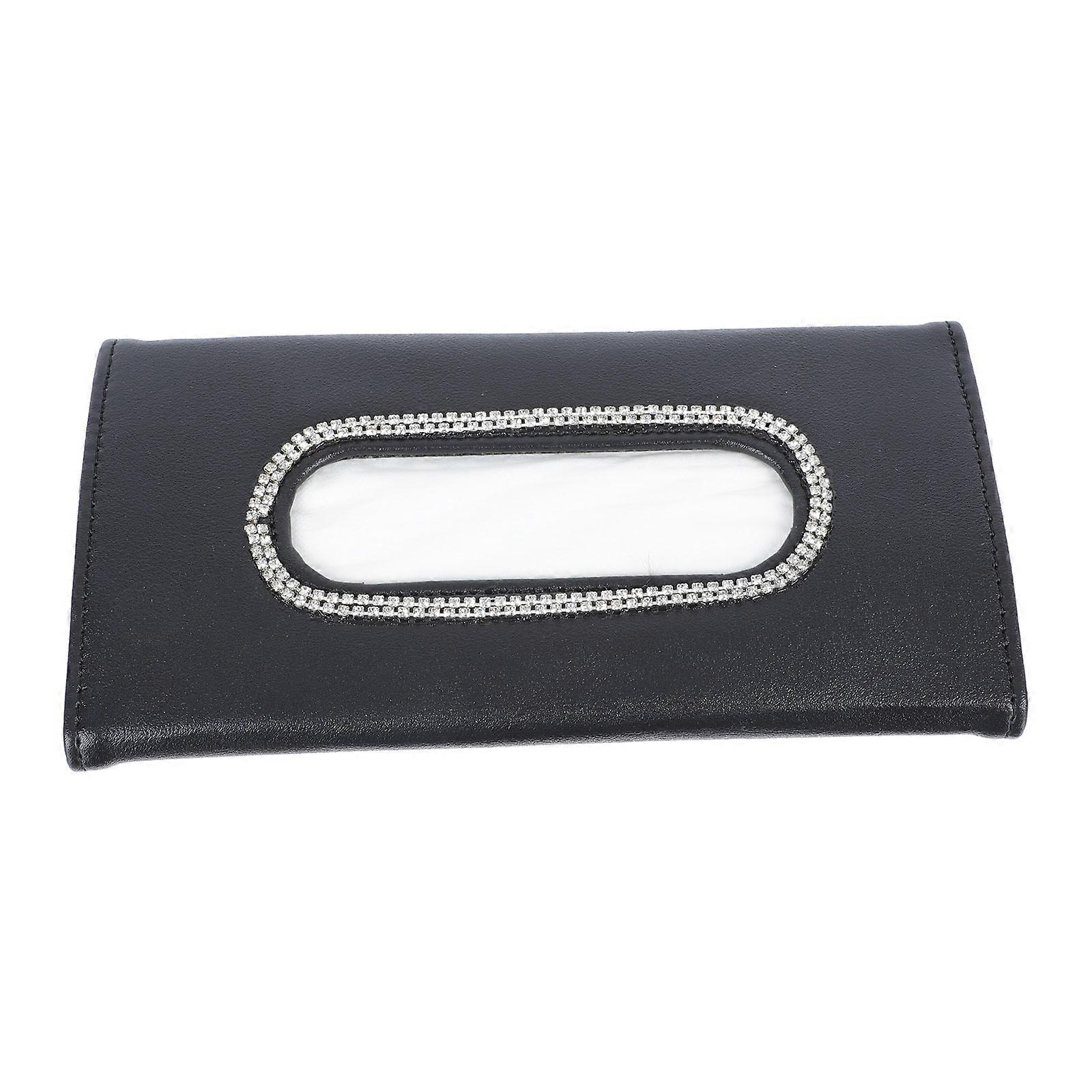 Car Visor Tissue Holder for Storage 2Pcs Stylish Black Car Accessory