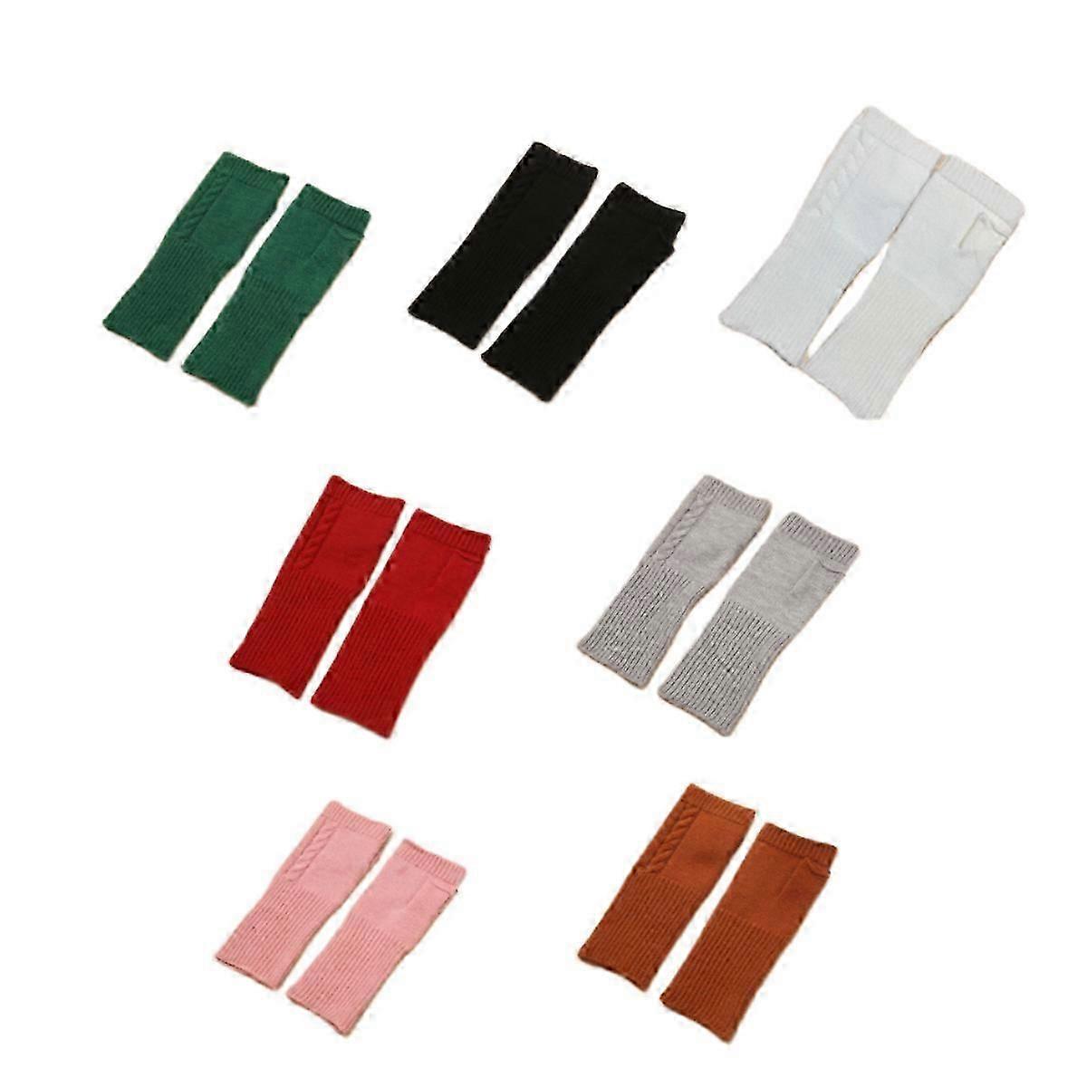 Guantes sin dedos de cachemir multicolor