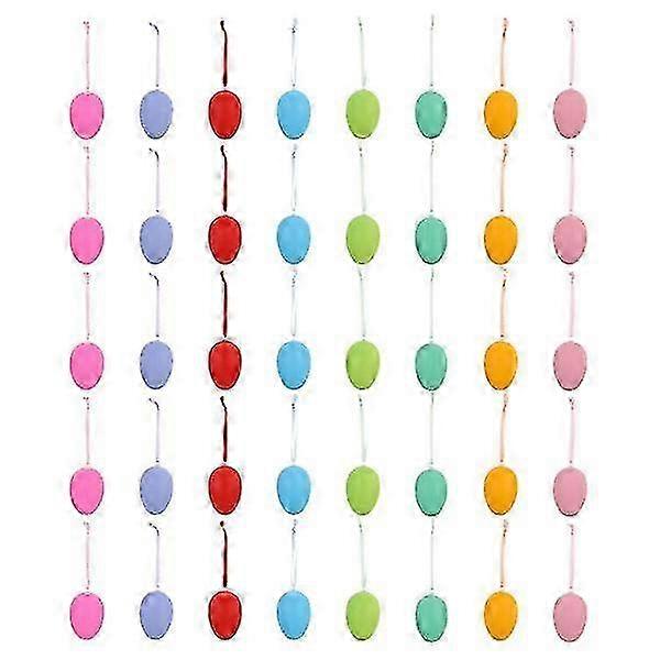 50pcs Easter Egg Decors Easter Party Diy Hand-painted Eggs Pendent Hanging Decor-c