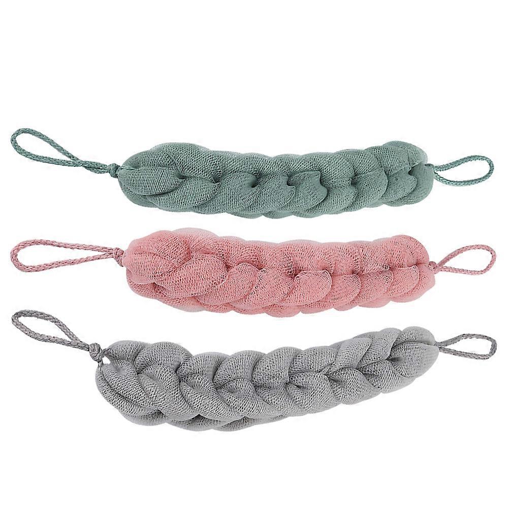 Back-Pulling Towel Bath Strip for Cleaning 3Pcs Assorted Color Durable