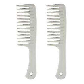 25-26 stuks antistatische kammen met brede tanden voor lang krullend haar (wit)