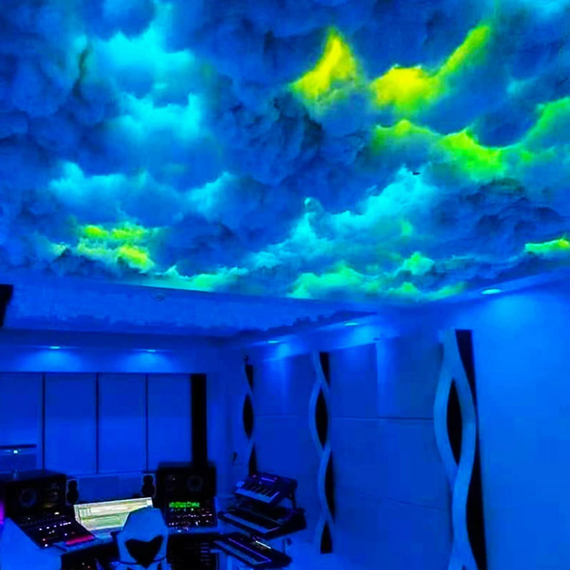 2025 LED Cloud Light with Music Sync RGB, Adjustable Brightness, Thunder Cloud Ceiling Lamp 16ft