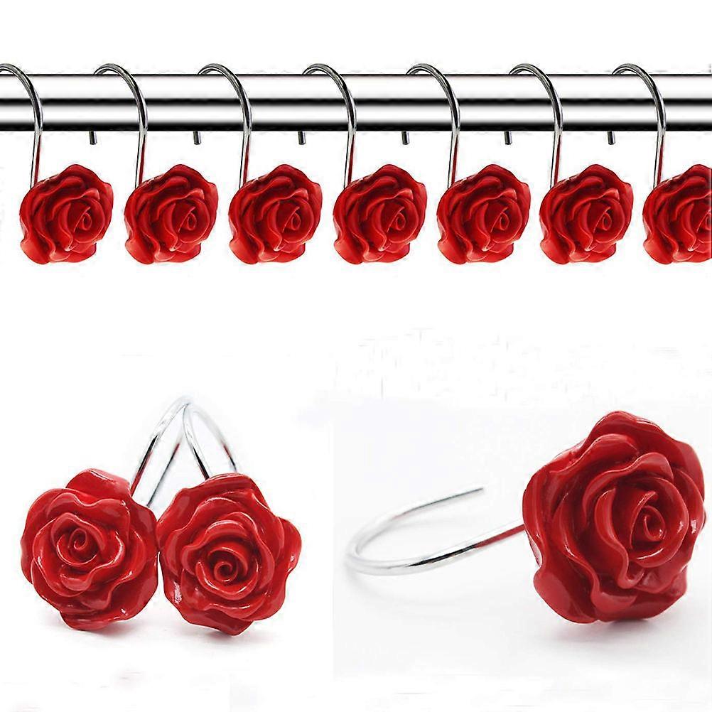 Rose Shaped Ceramic Door Knobs Pull Handles for Kitchen Cupboard and Drawer Decoration Red 2pcs