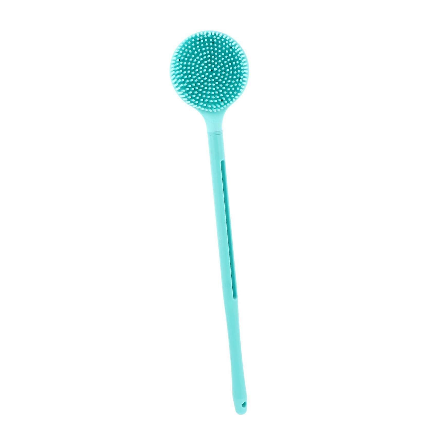 Silicone Back Scrubber with Long Handle, DualSided Body Exfoliating Brush for Shower Use