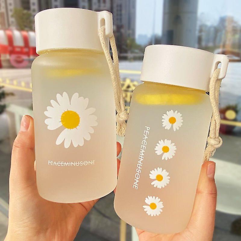 500ml Small Daisy Transparent Plastvattenflaskor Vattenflaska Bärbar Resa