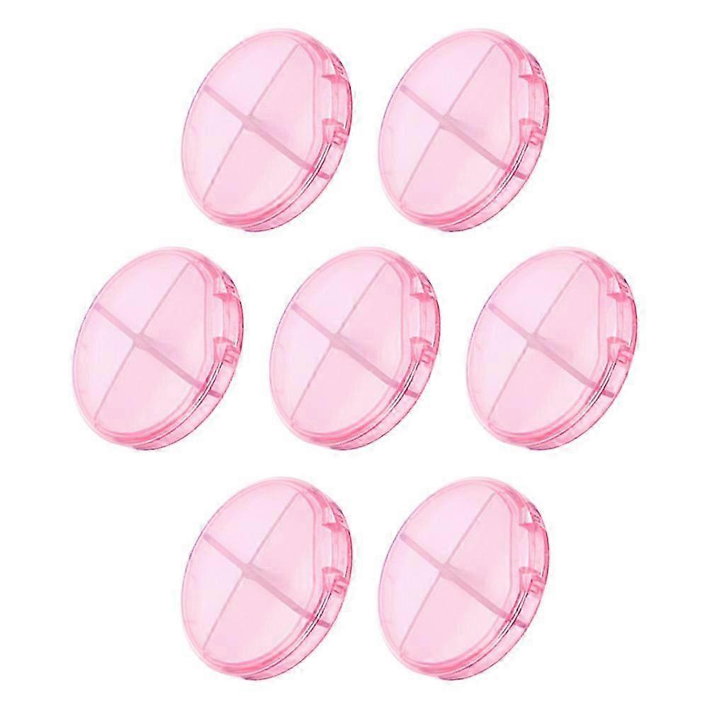 7Pcs Compartment Pill Organizer for Medication Storage in Pink Plastic