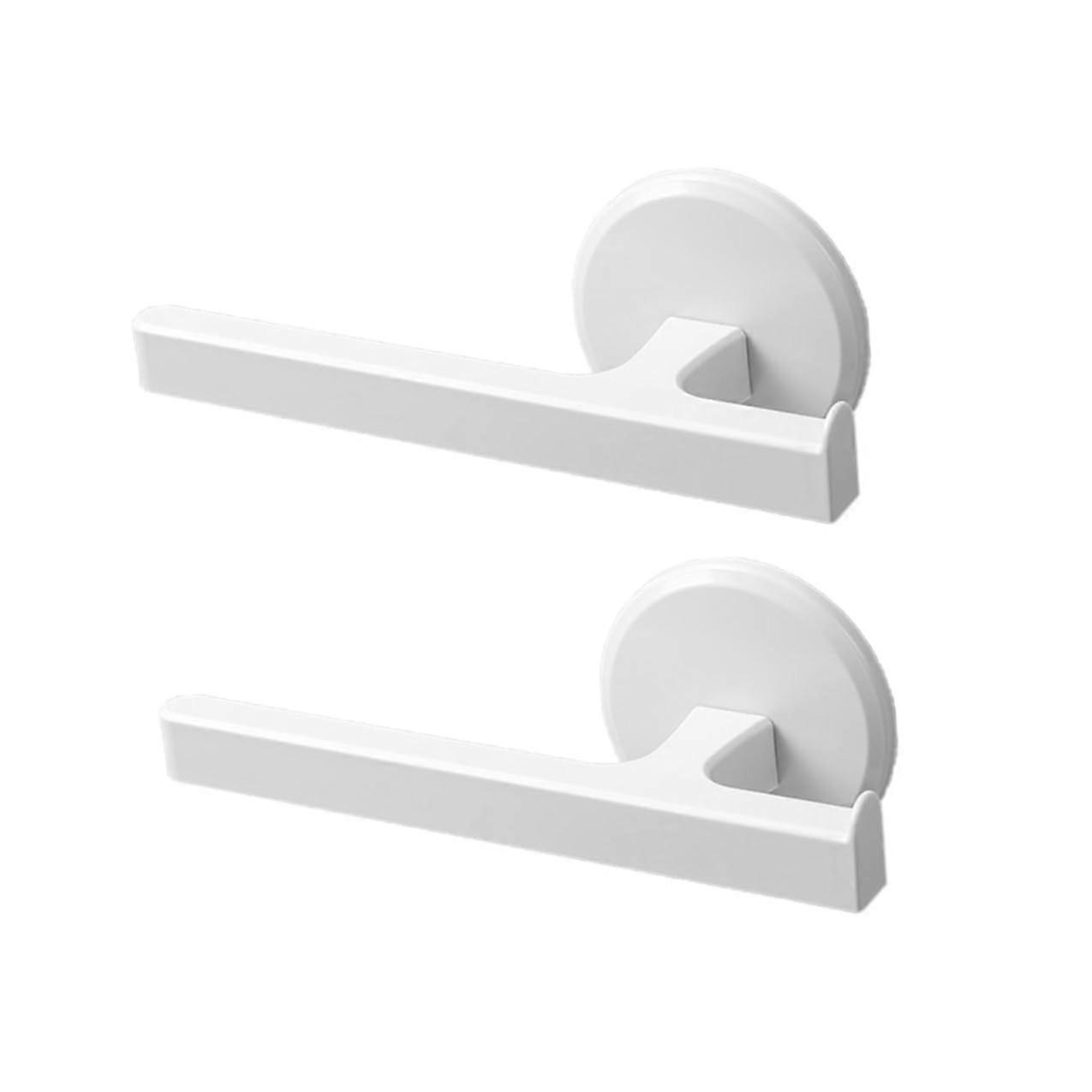 2PCS Wall Mounted Towel Rack White Punch SpaceSaving Holder for Bathroom and Kitchen