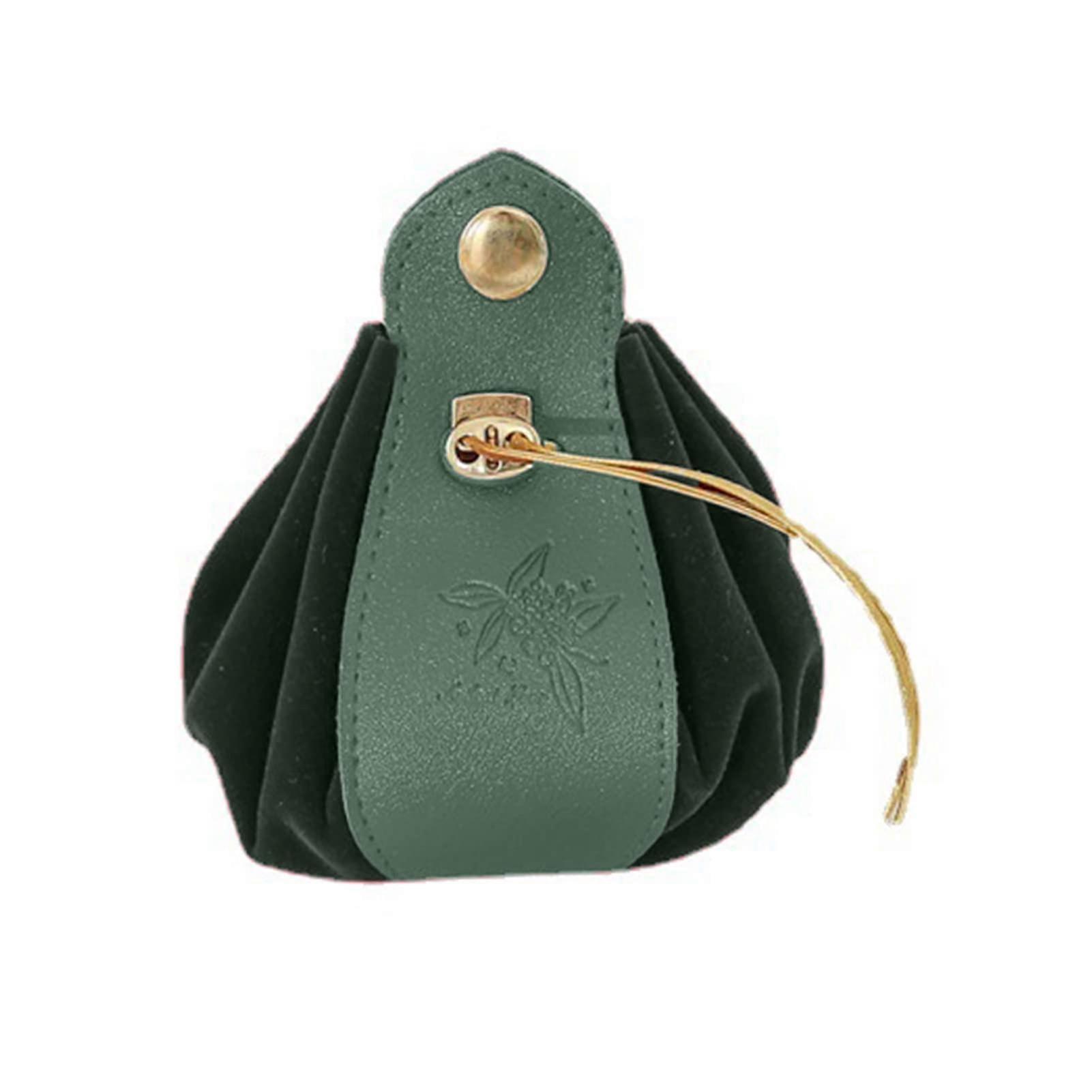 Faux Leather Drawstring Gift Bag with Buckle Closure for Party Candy and Decorative Use