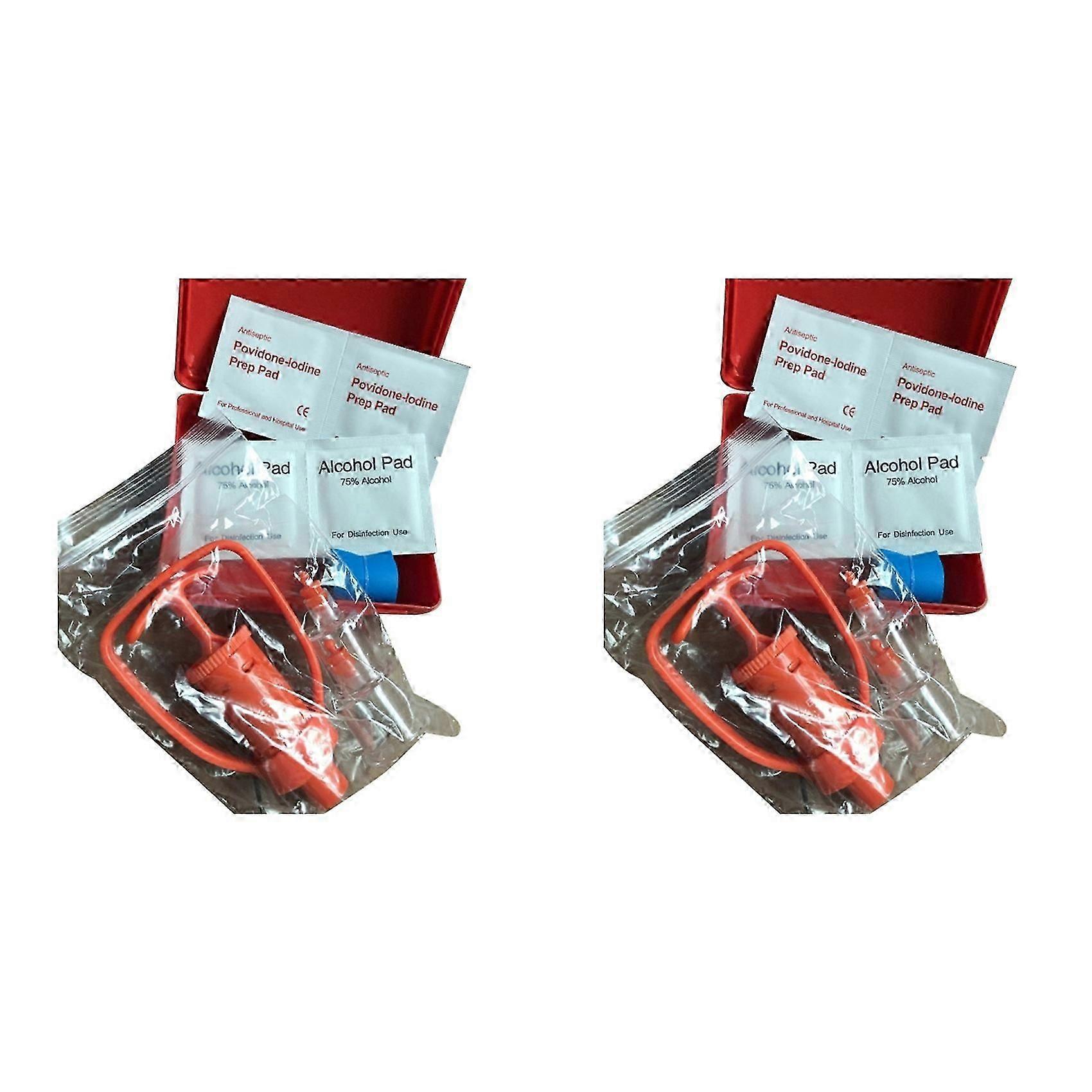 2X Snake Bite Kits, Bee Sting Kits, Venoms Extractor Suction Pumps, First Aids for Bites & Stings While Camping