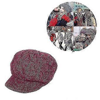 Sombrero de punto para mujeres Visor de punto Sombreros de gorro de boina Gorra de esquí cálido para el invierno
