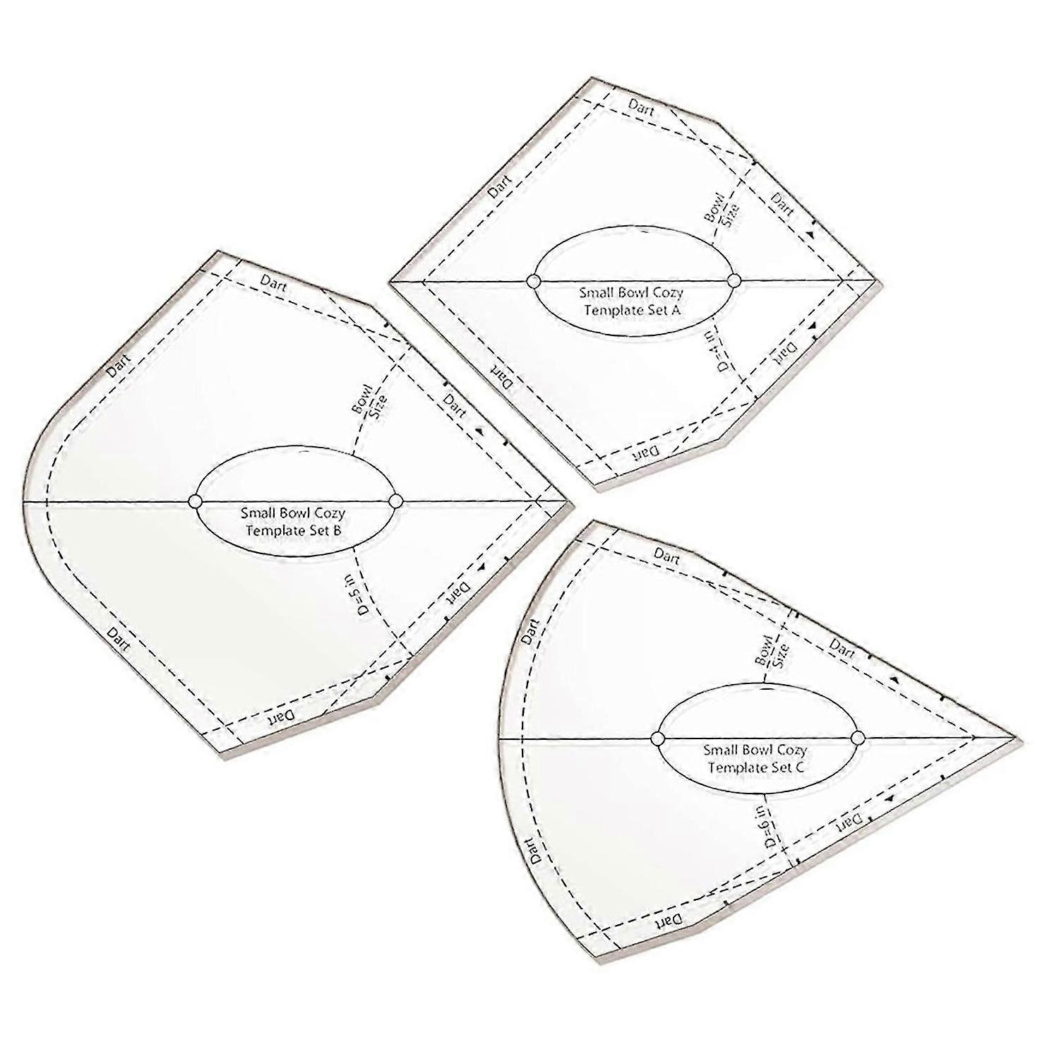 Bowl Cozy Template Cutting Ruler Reusable Patchworks Ruler for Sewing