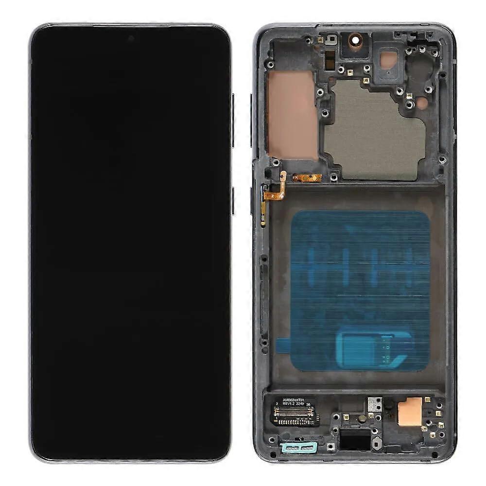 Screen Replacement OLED Display with Frame 6.2' Touch Digitizer Gray for Samsung Galaxy S21