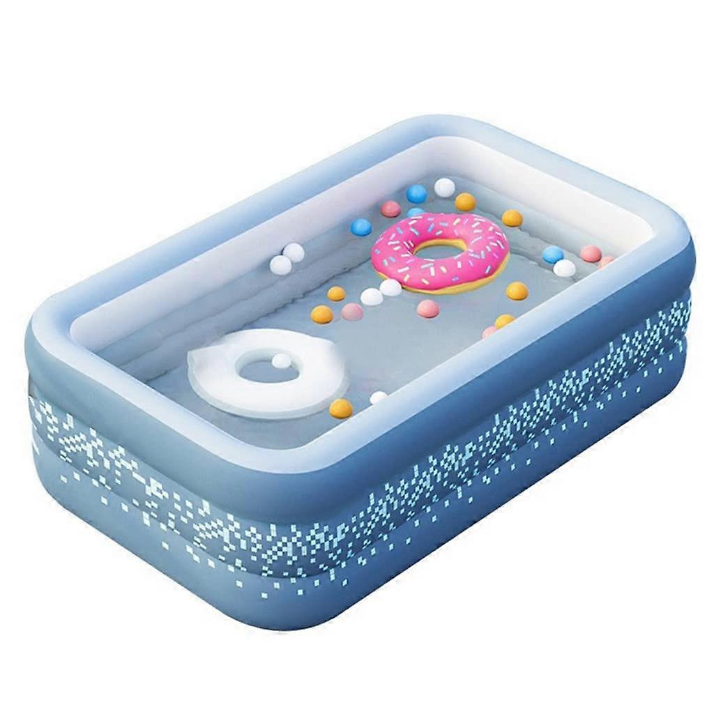 Inflatable Swimming Pool 12.7ft Large Rectangular Above Ground Pool for Adults and Kids Backyard