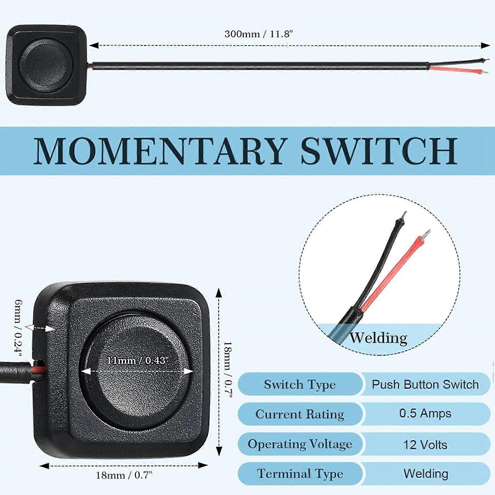 50Pcs 12V/24V Mini Momentary Push Button ON/Off Switch, Surface Mount, Easy Installation for Electronic Experiment
