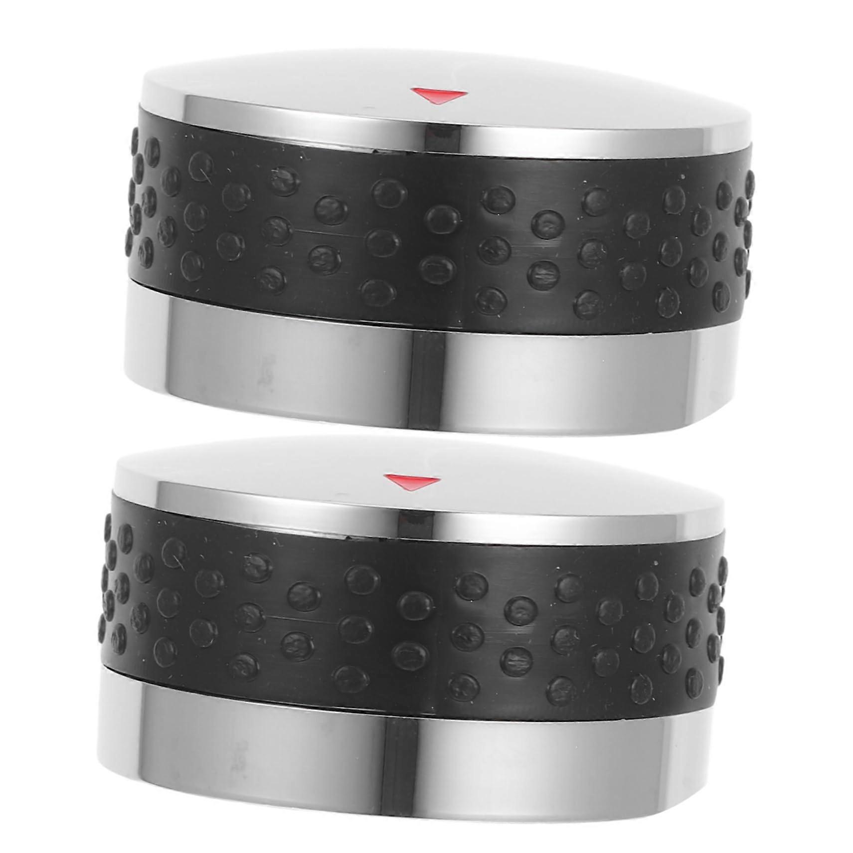 BBQ Grill Control Knobs 2pcs with Ergonomic Nonslip Grip for Precise Heat Adjustment Universal Gas Appliance Fit Silver